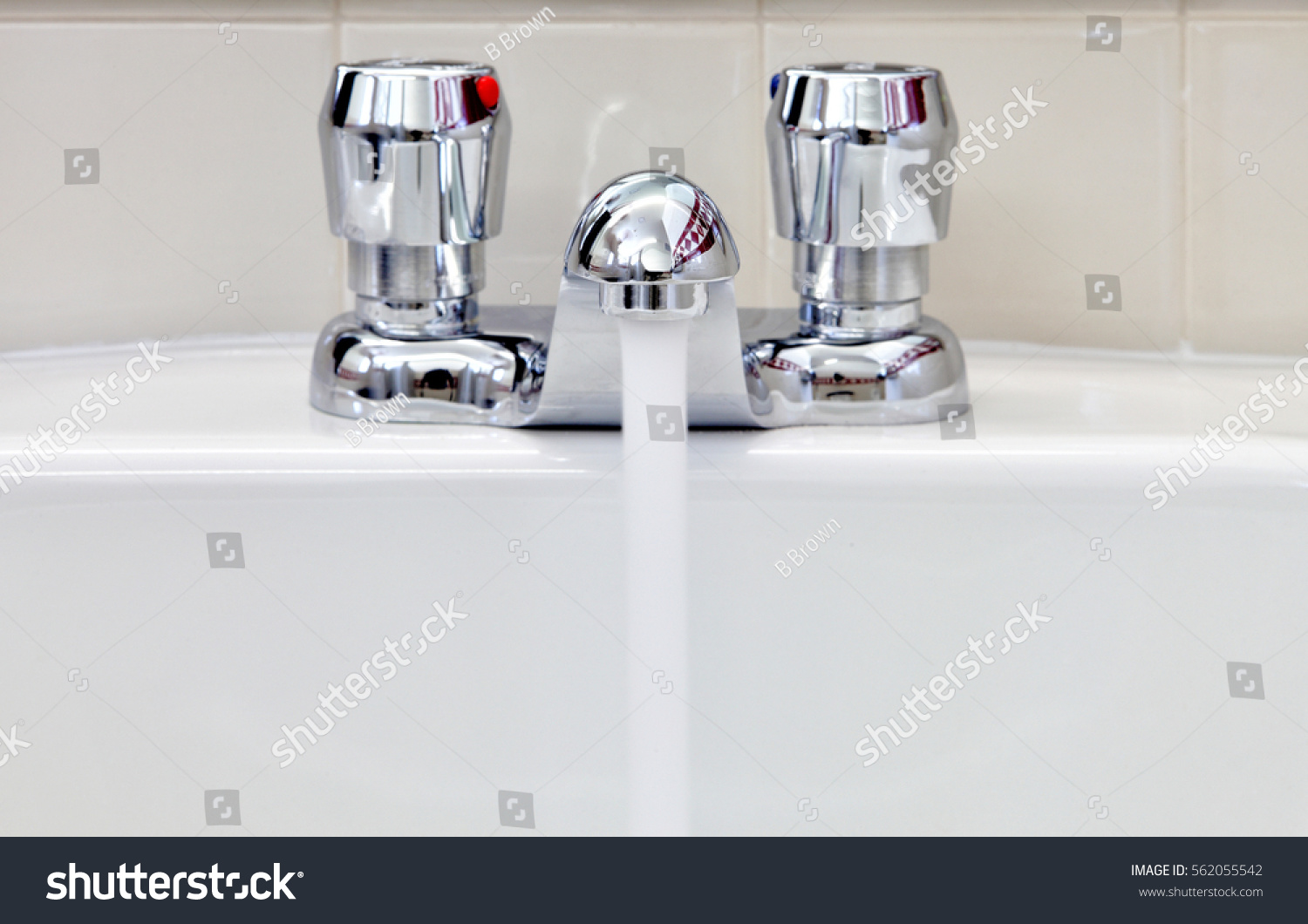 Water Flowing Out Water Saving Conservation Stock Photo 562055542