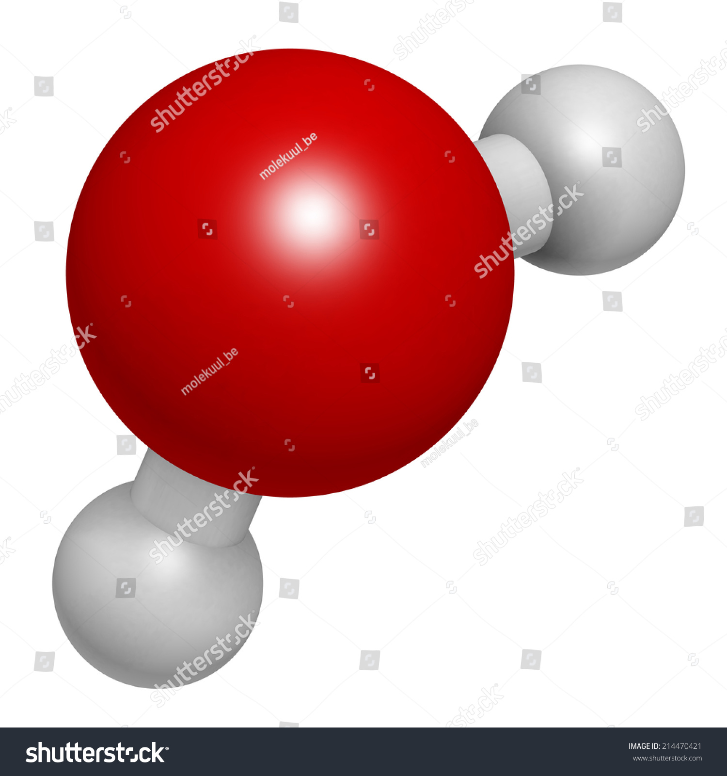 Water (H2o) Molecule. Atoms Are Represented As Spheres With ...