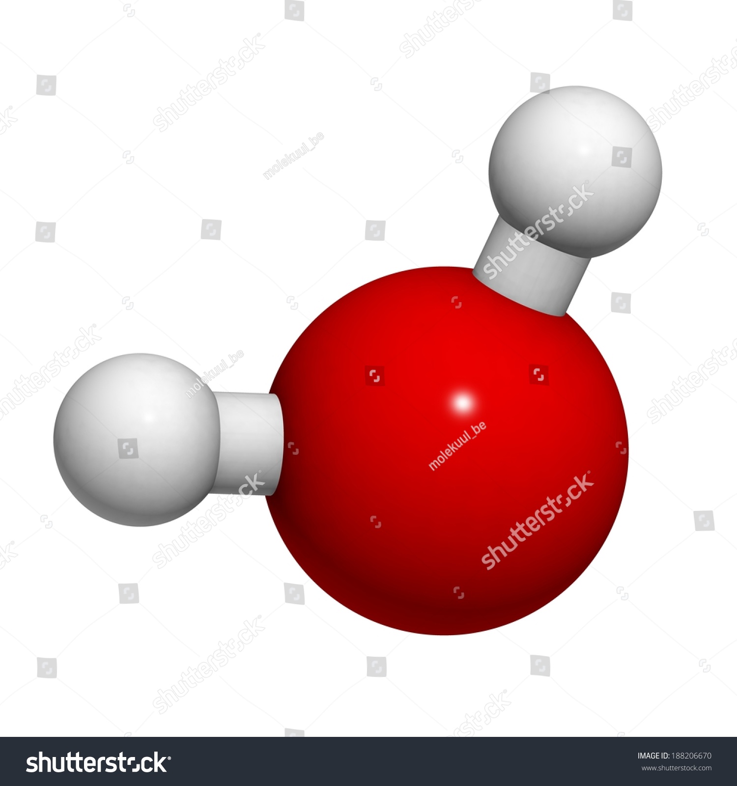 Water Molecule, Chemical Structure. Atoms Are Represented As Spheres ...