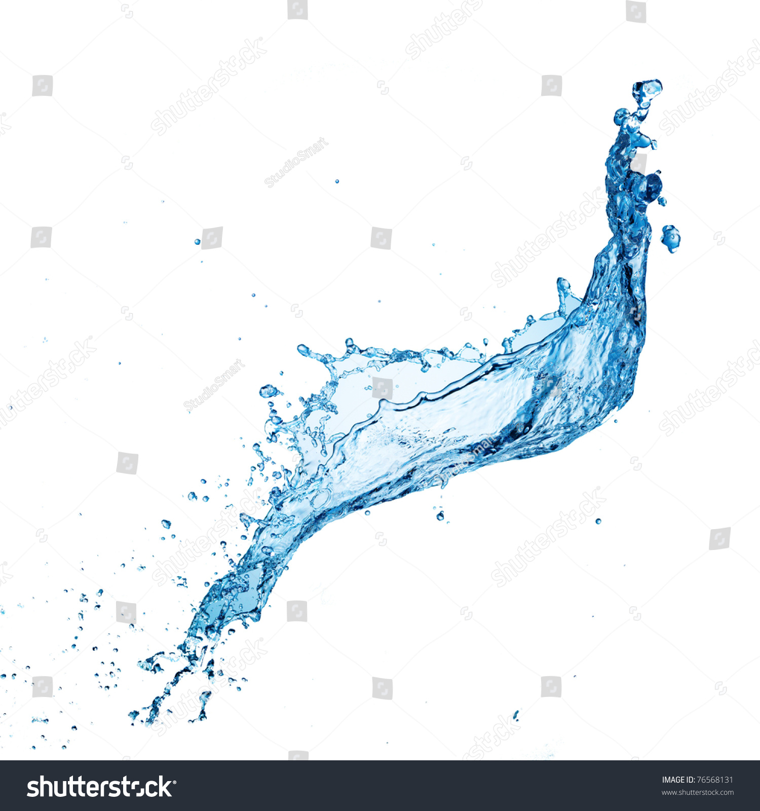 Брызги воды на белом фоне