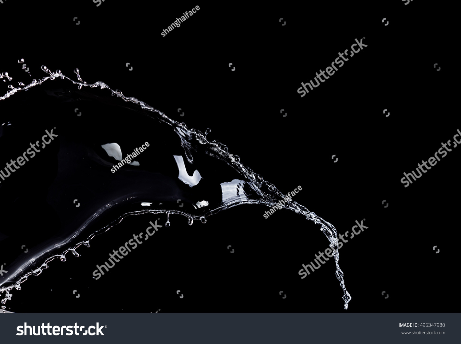 Water Splash Black Background Stock Photo 495347980 | Shutterstock