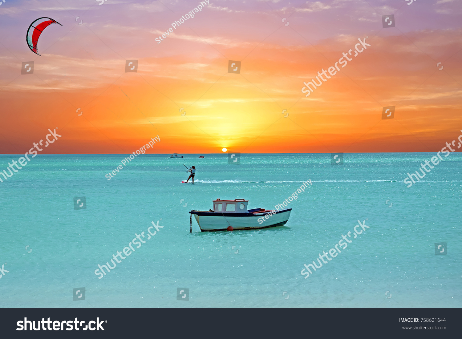 Water Sport Palm Beach On Aruba Stock Photo 758621644 | Shutterstock