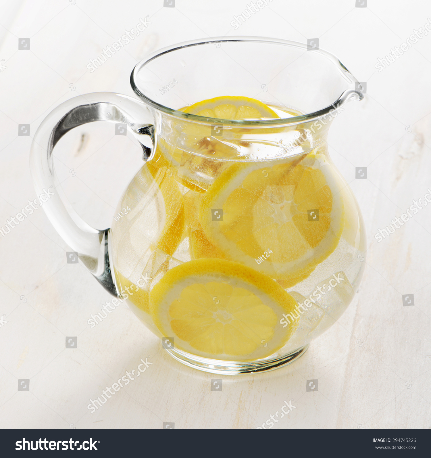 Water With Lemon In Glass Jug. Selective Focus Stock Photo 294745226 ...