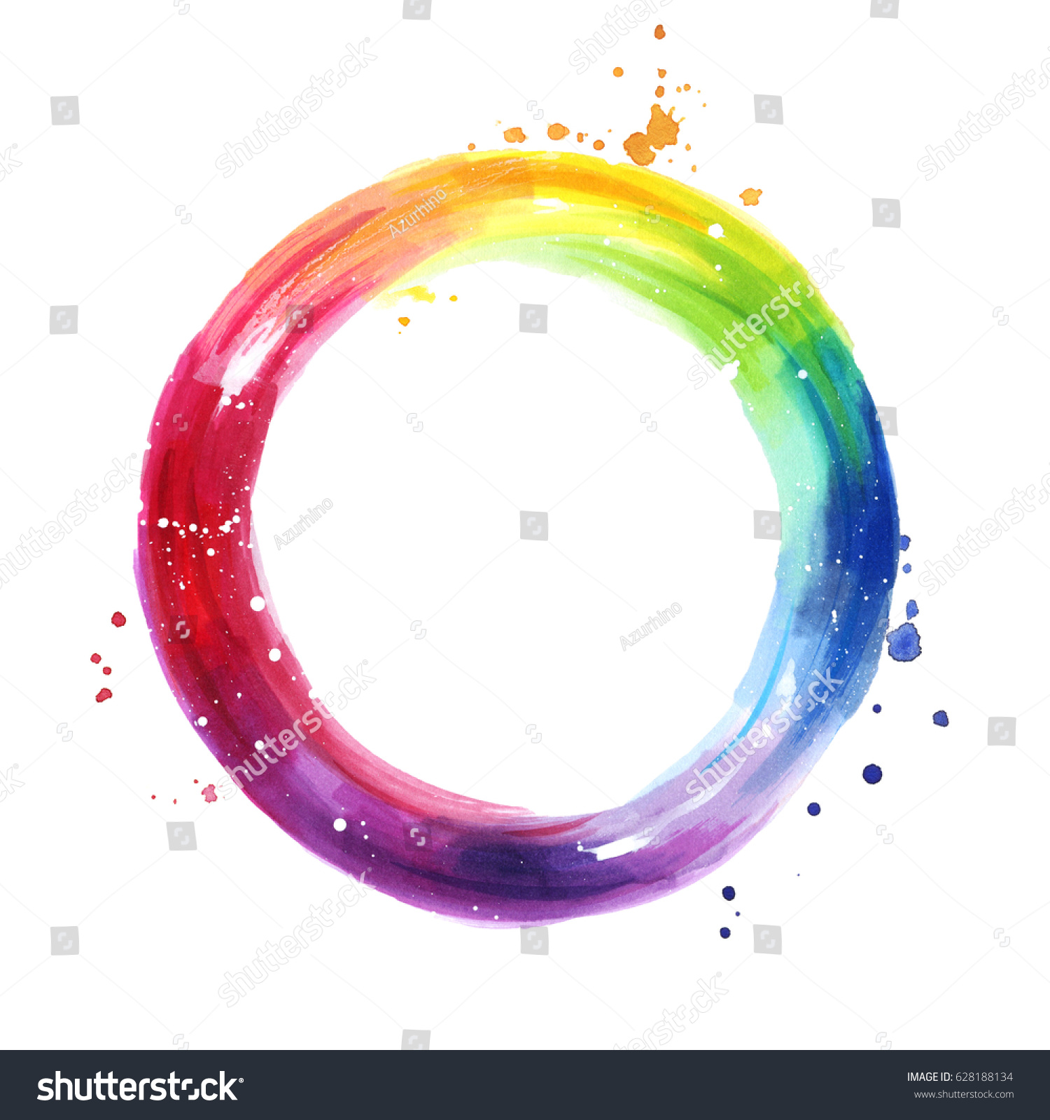 Watercolor Color Wheel Hand Painted Rainbow Stock Illustration ...