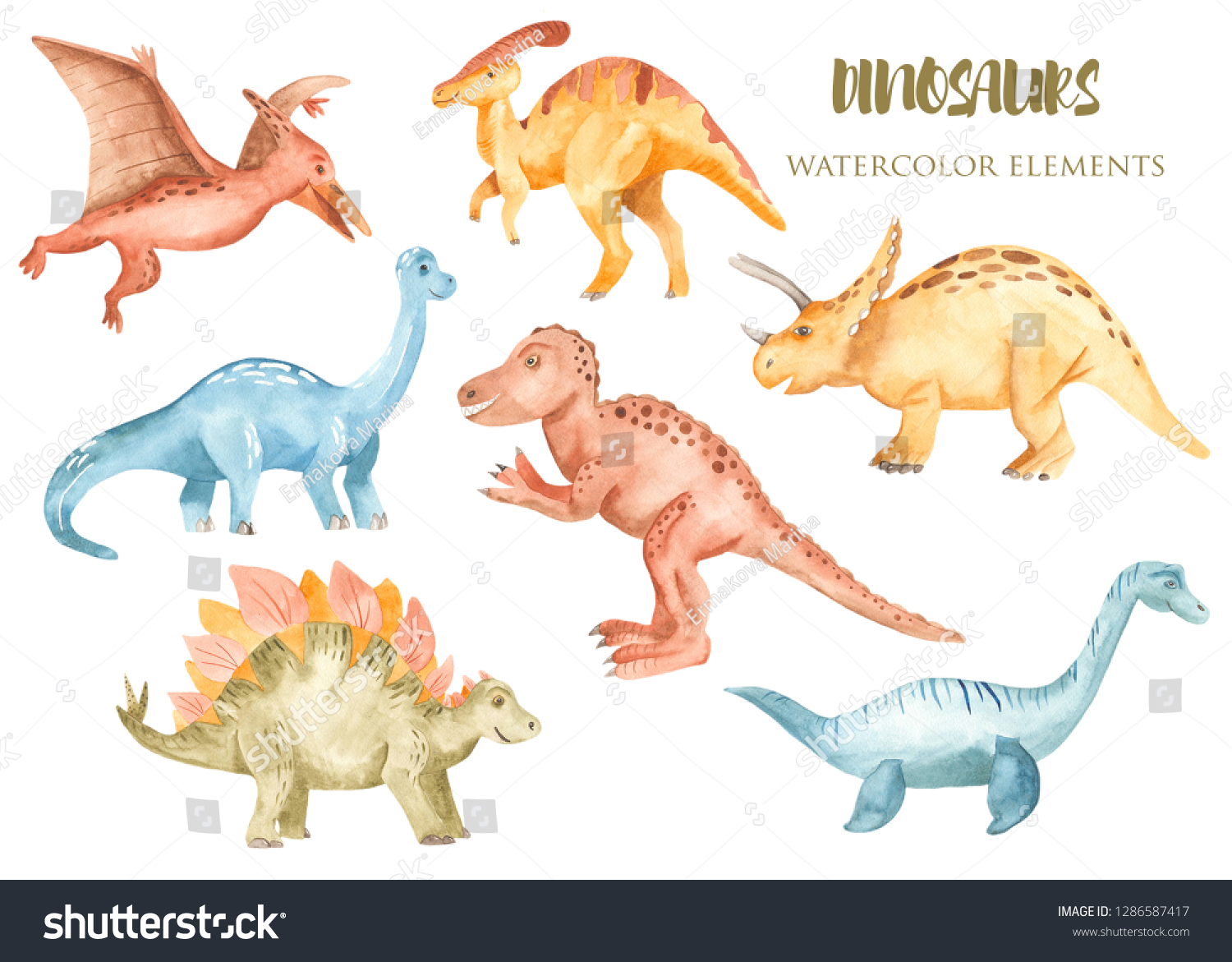 水彩恐竜は先史時代 シームレスなパターン 幼稚園 壁紙 カード 招待状 子どもっぽいデザインのイラスト のイラスト素材