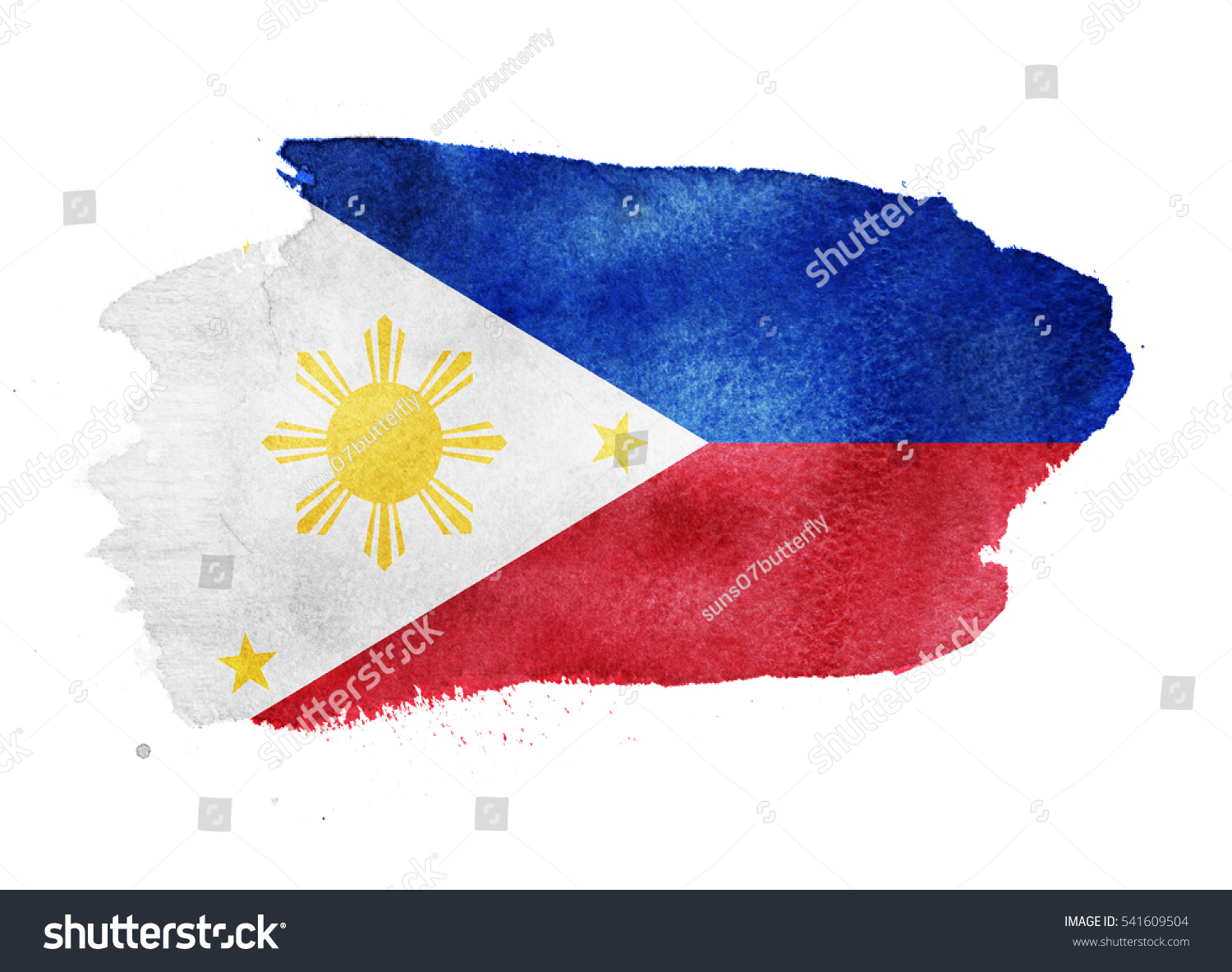 Watercolor Flag Background Philippines Stock Illustration 541609504 ...