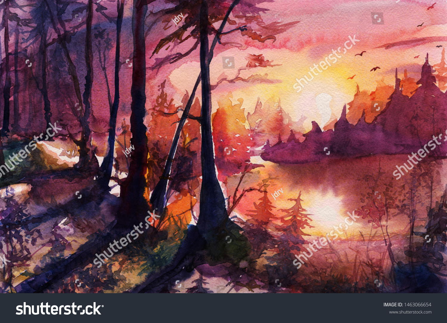 Featured image of post Watercolor Sunset Beautiful Scenery Drawing - ✓ free for commercial use ✓ high quality images.