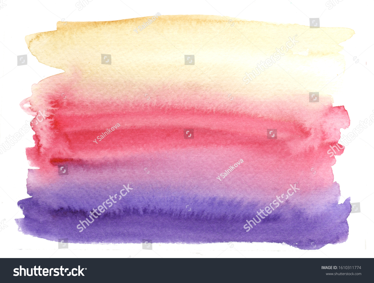 Watercolor Hand Painted Abstract Spread Color Stock Illustration ...