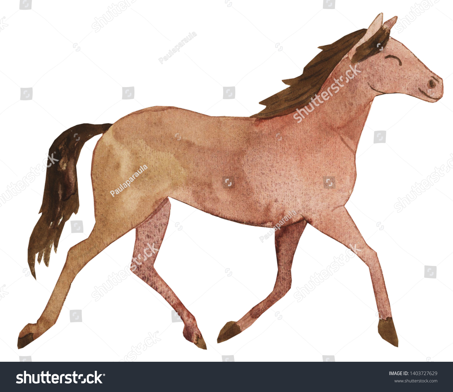 Download Watercolor Horse Illustration Horse Clipart Stock Illustration 1403727629