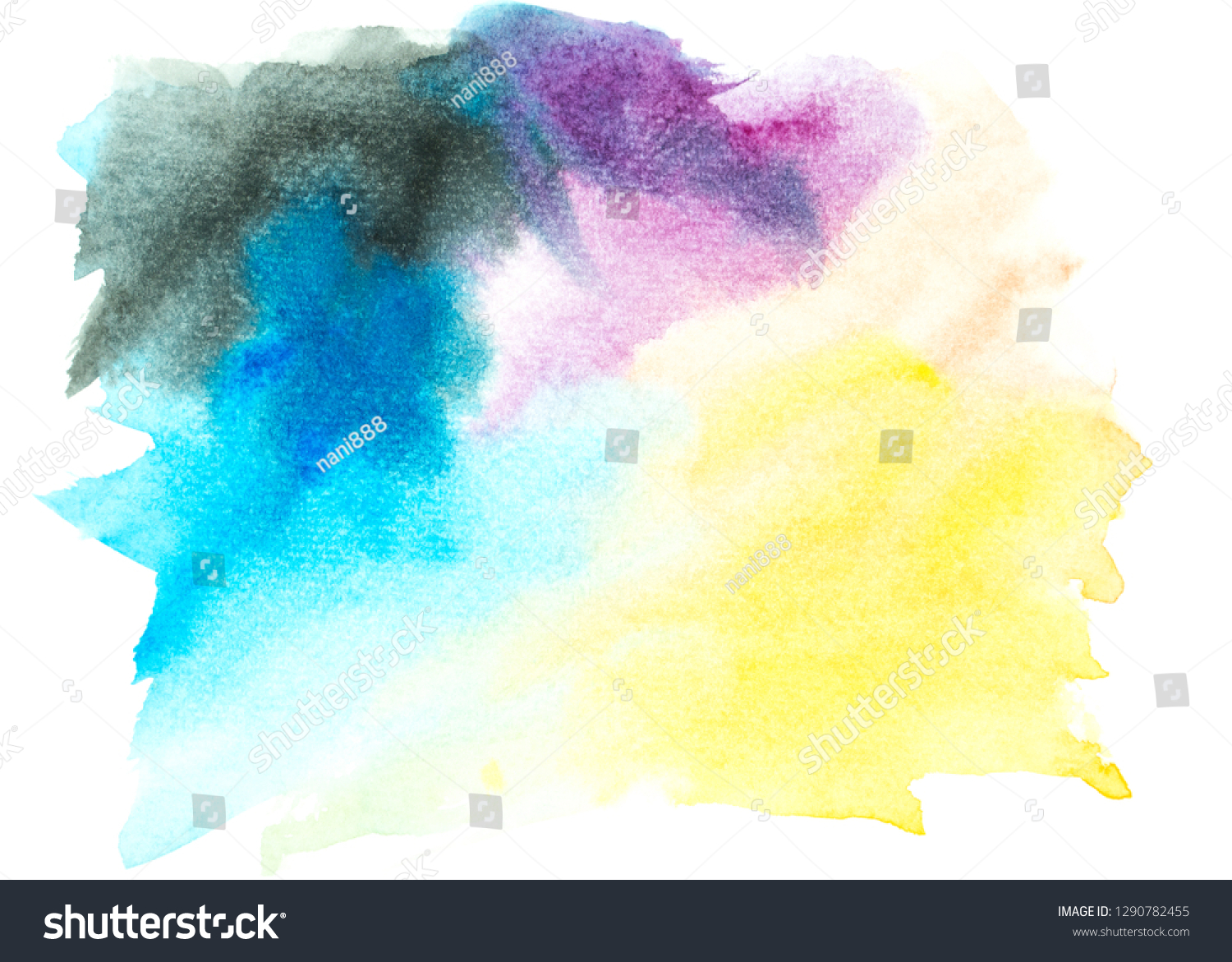 Watercolor Painting Ideas Colorful Shades Background Stock Illustration 1290782455