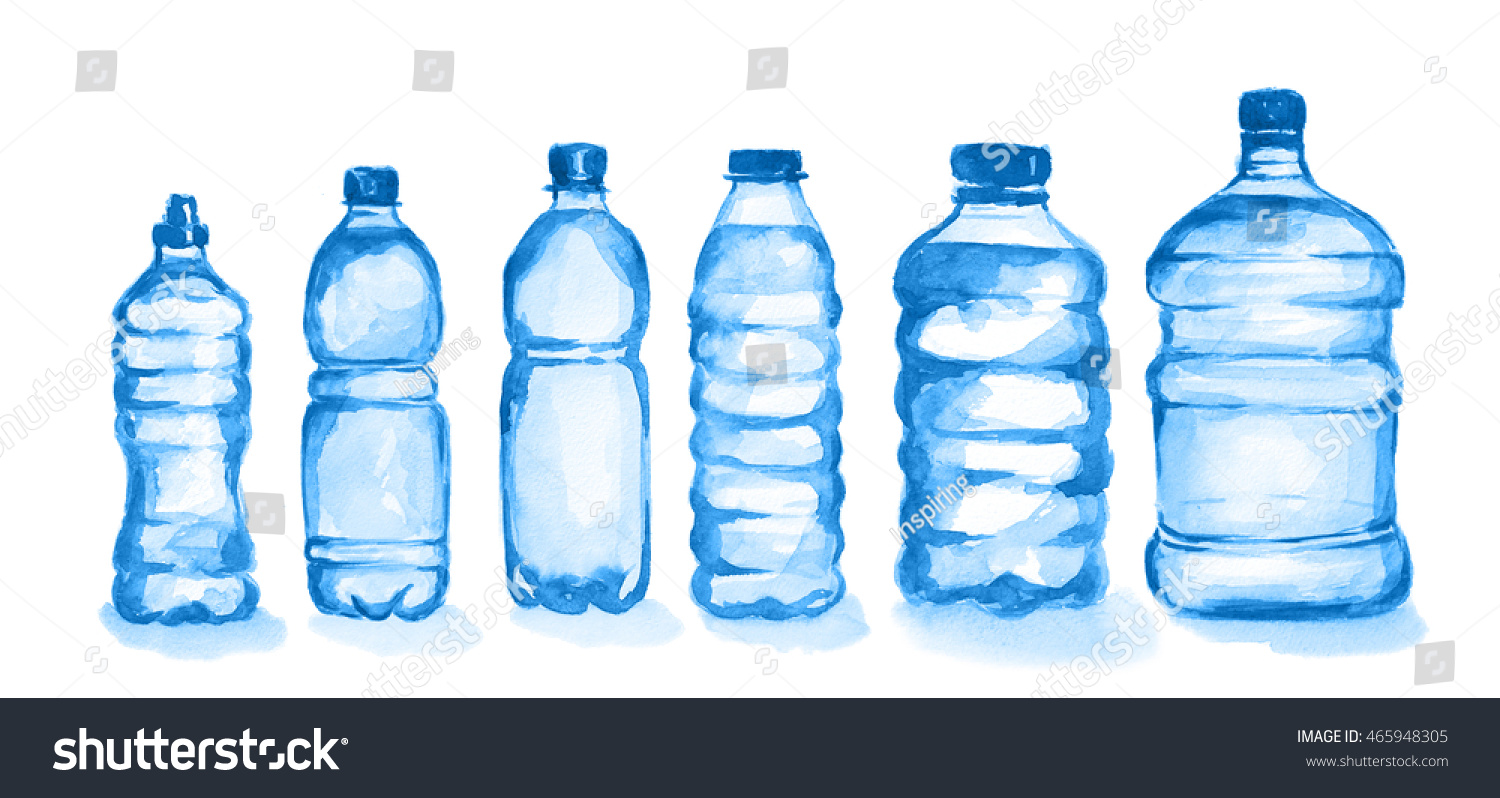 blue plastic bottles