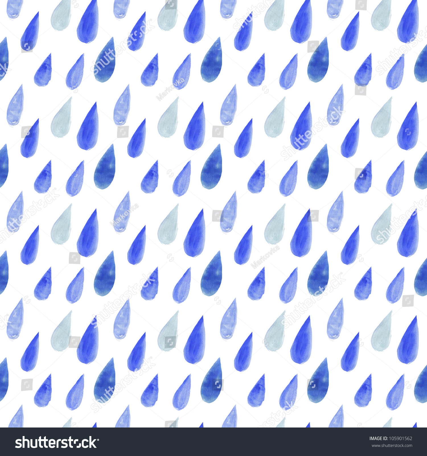 Watercolor Rain Drops Seamless Background Stylized Stock Illustration ...