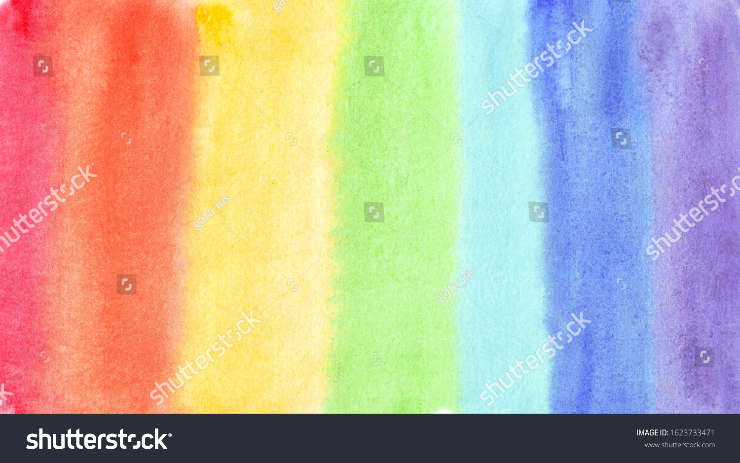 Watercolor Rainbow Horizontal Banner Bright Colorful Stock Illustration ...