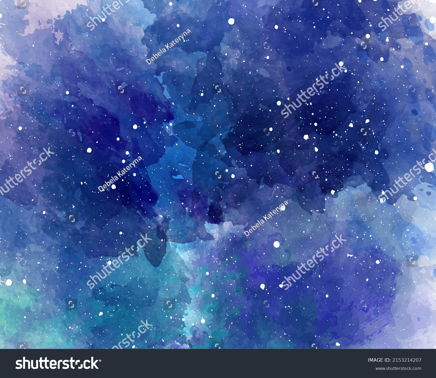 Watercolor Space Background Starry Sky Ink Stock Illustration 2153214207 Shutterstock 