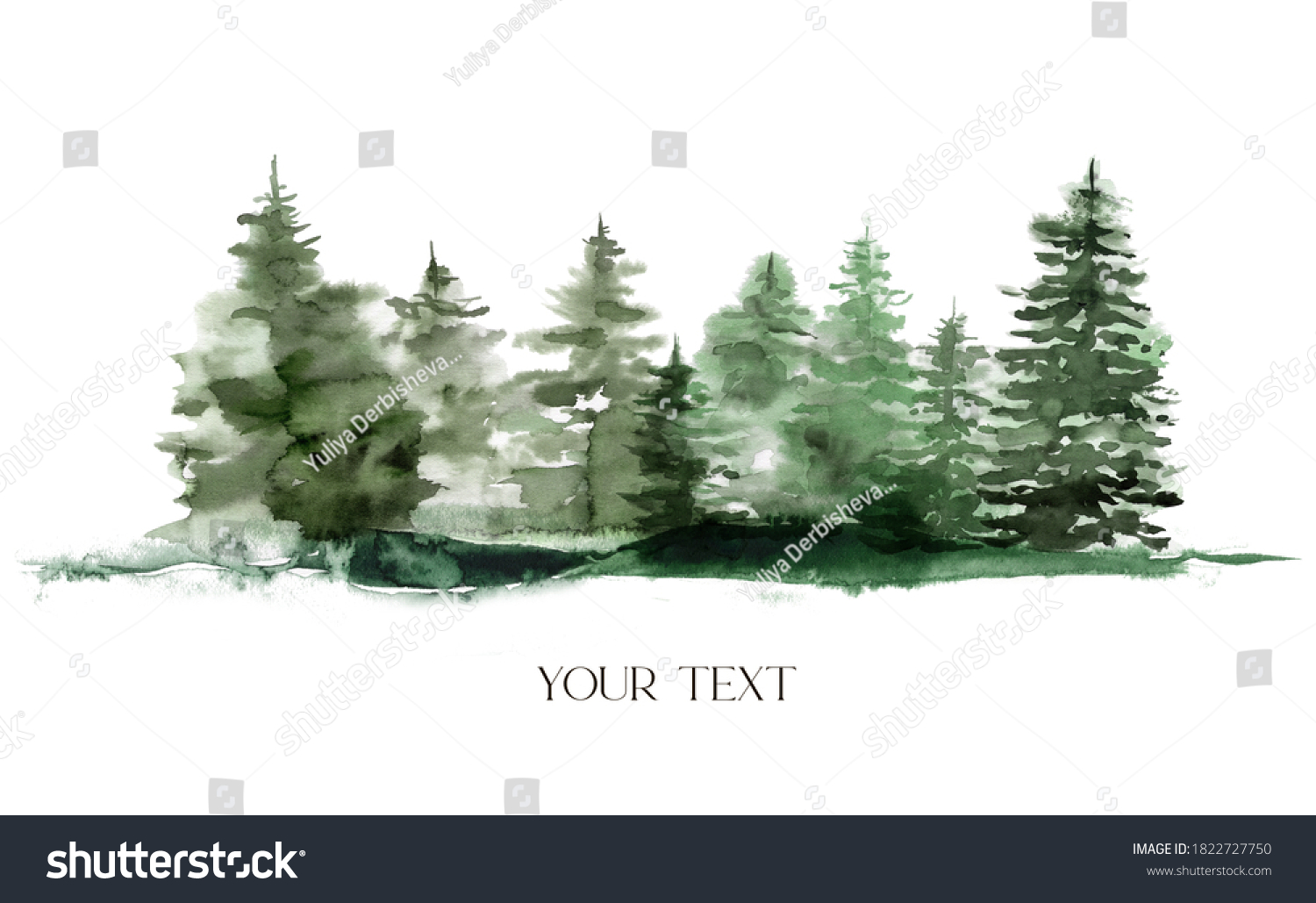 Watercolor Pine Tree