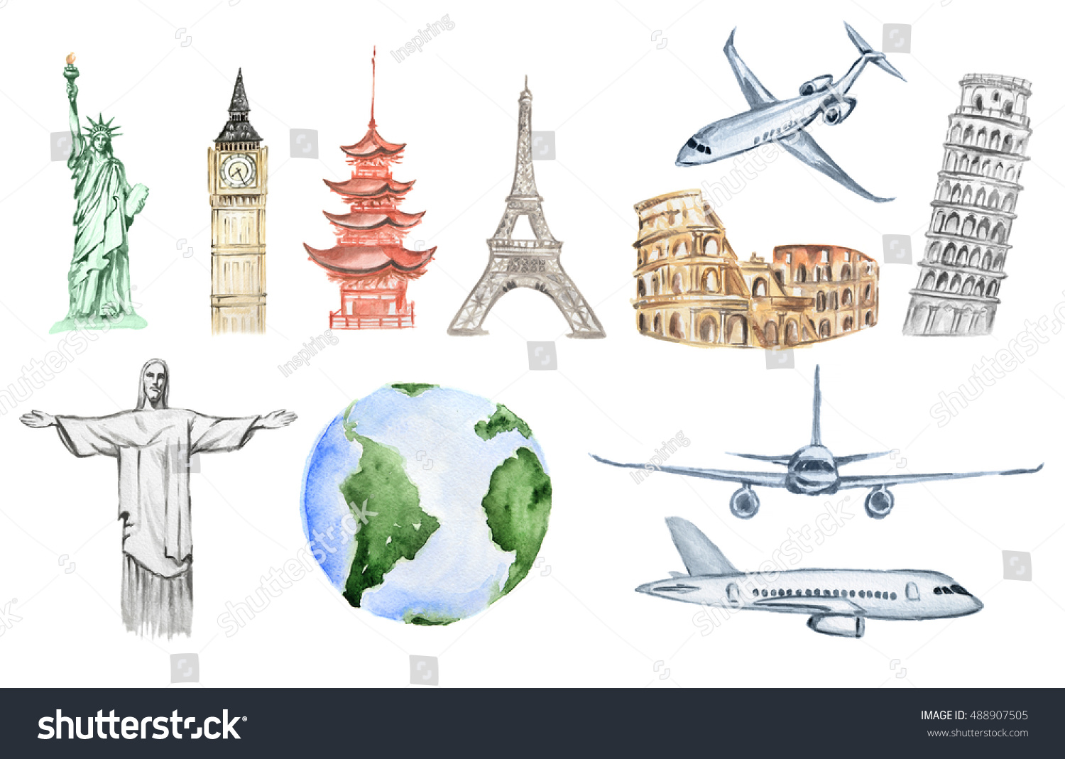 5,427 World city watercolor Images, Stock Photos & Vectors | Shutterstock