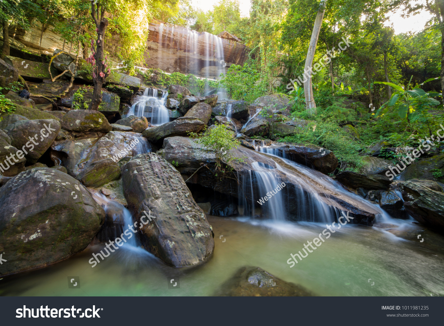 Waterfall Beautiful In Rain Forest At Soo Da Cave Roi Et Thailand