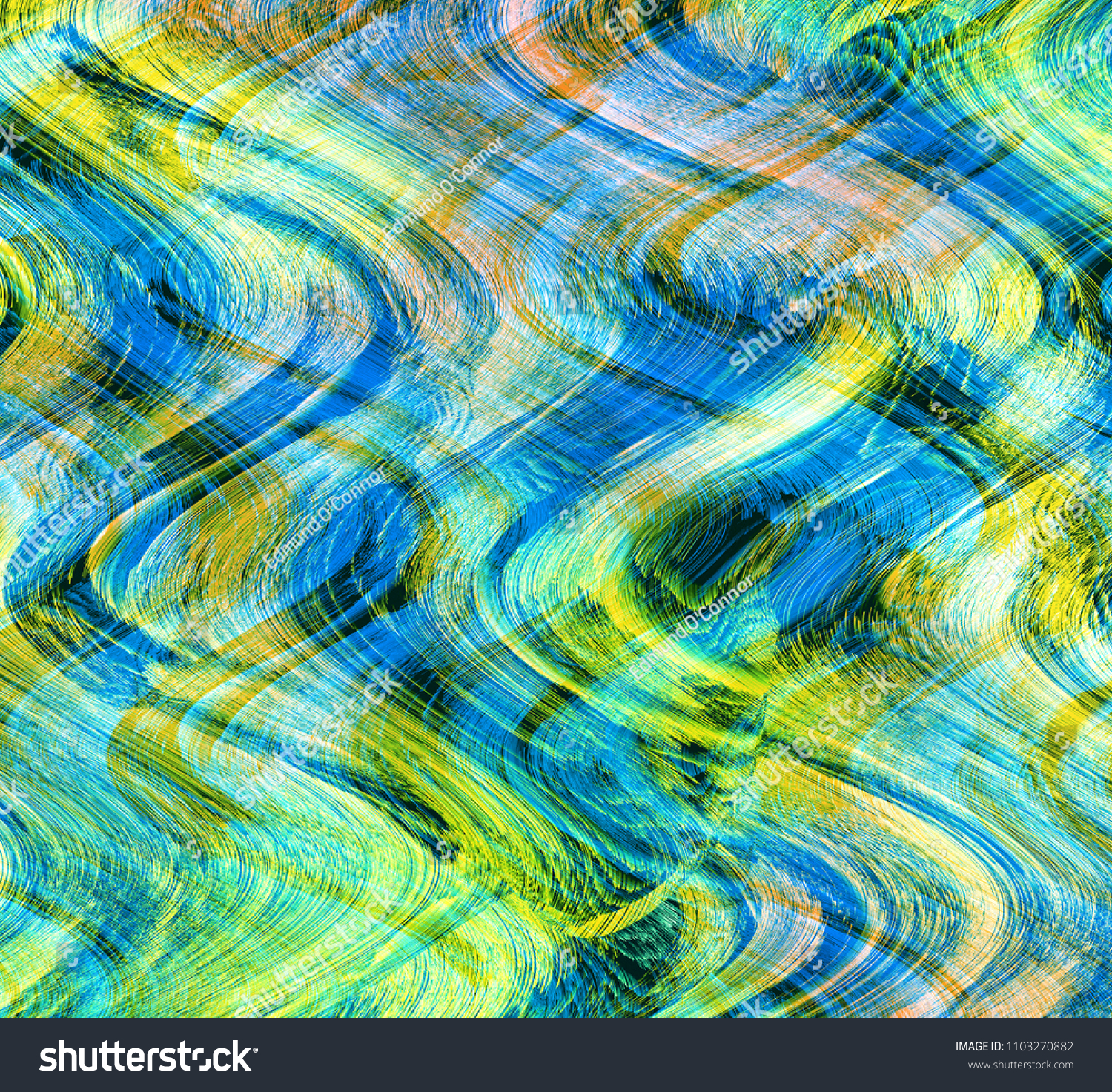 Wavey Brush Stroke Pixel Sort Glitch Stock Illustration