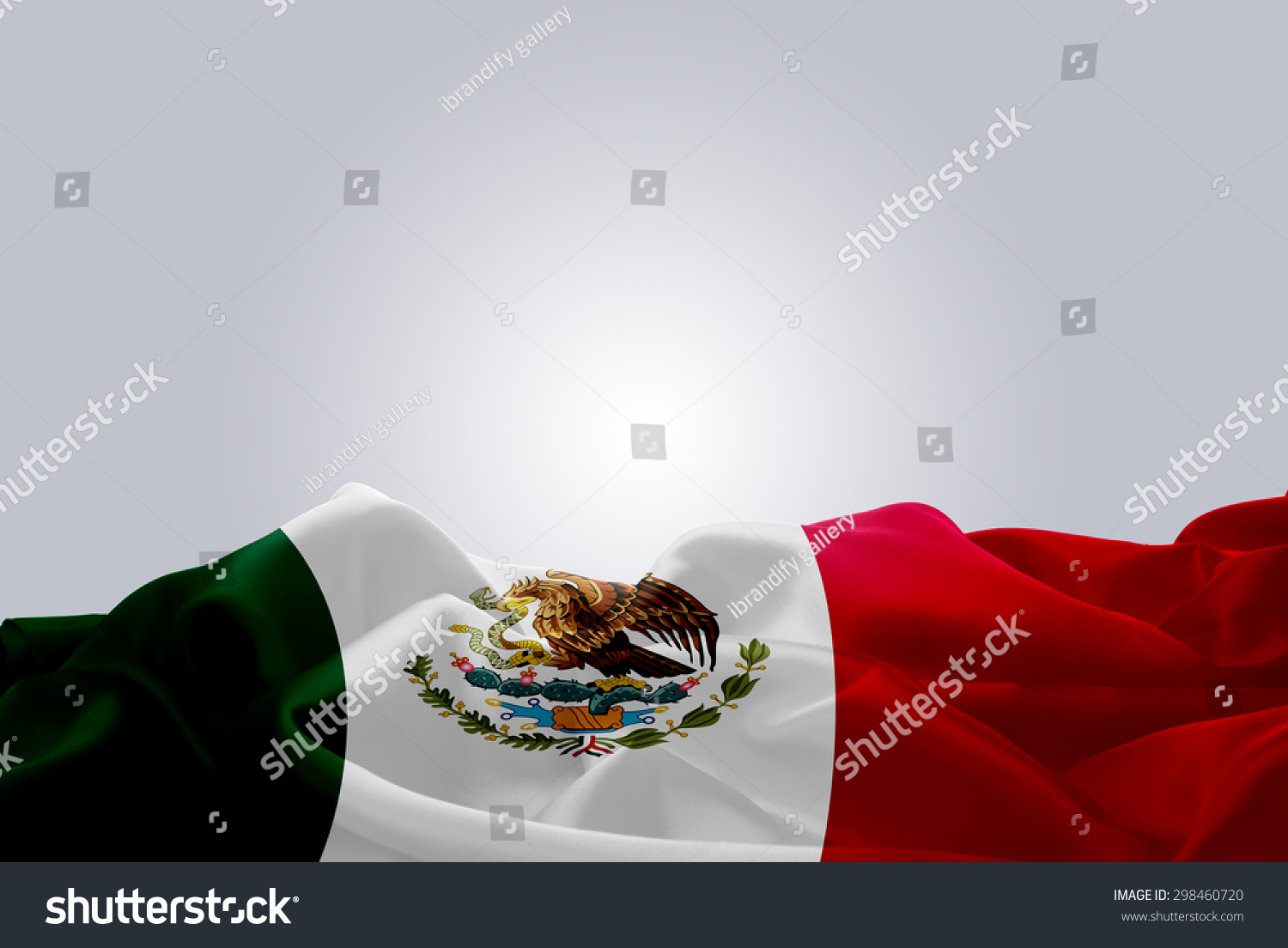 Waving Abstract Fabric Mexico Flag On Gray Background Stock Photo ...