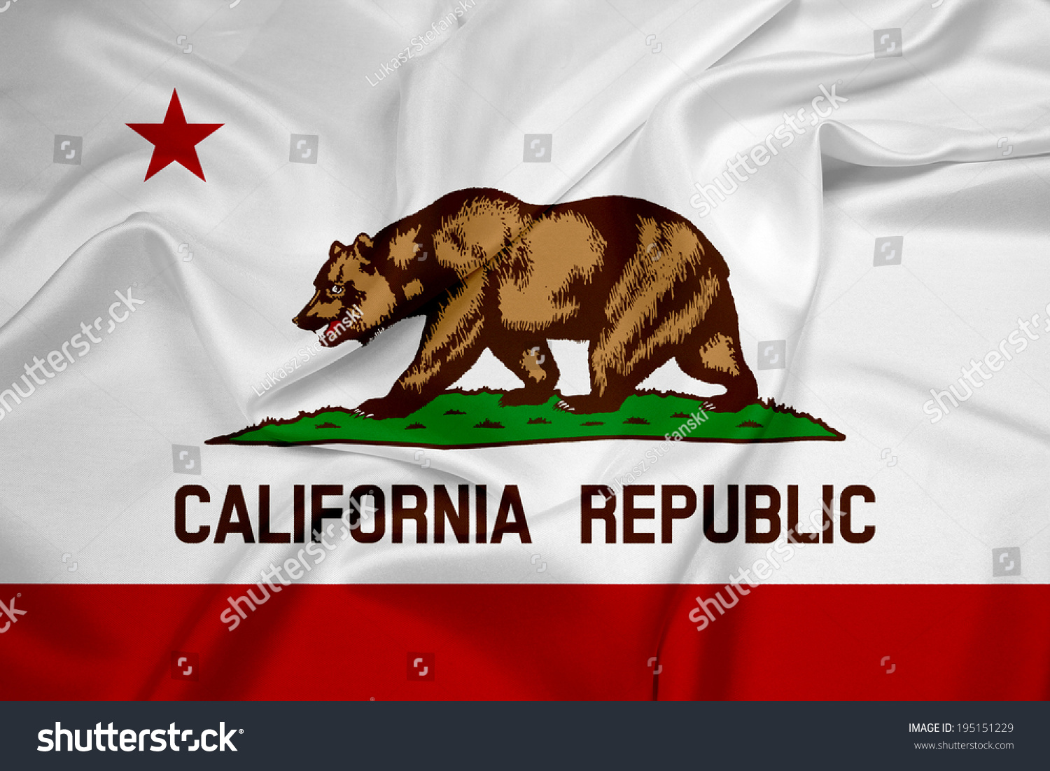 Waving California State Flag Stock Photo 195151229 : Shutterstock