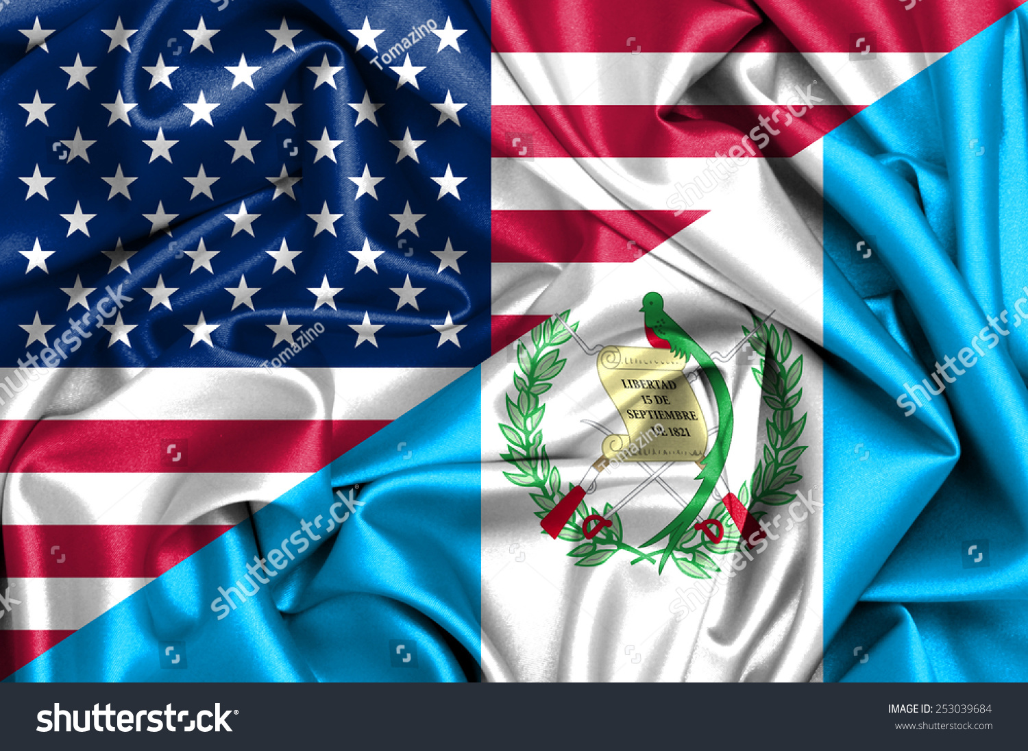 Guatemala Usa Flag   Stock Photo Waving Flag Of Guatemala And Usa 253039684 