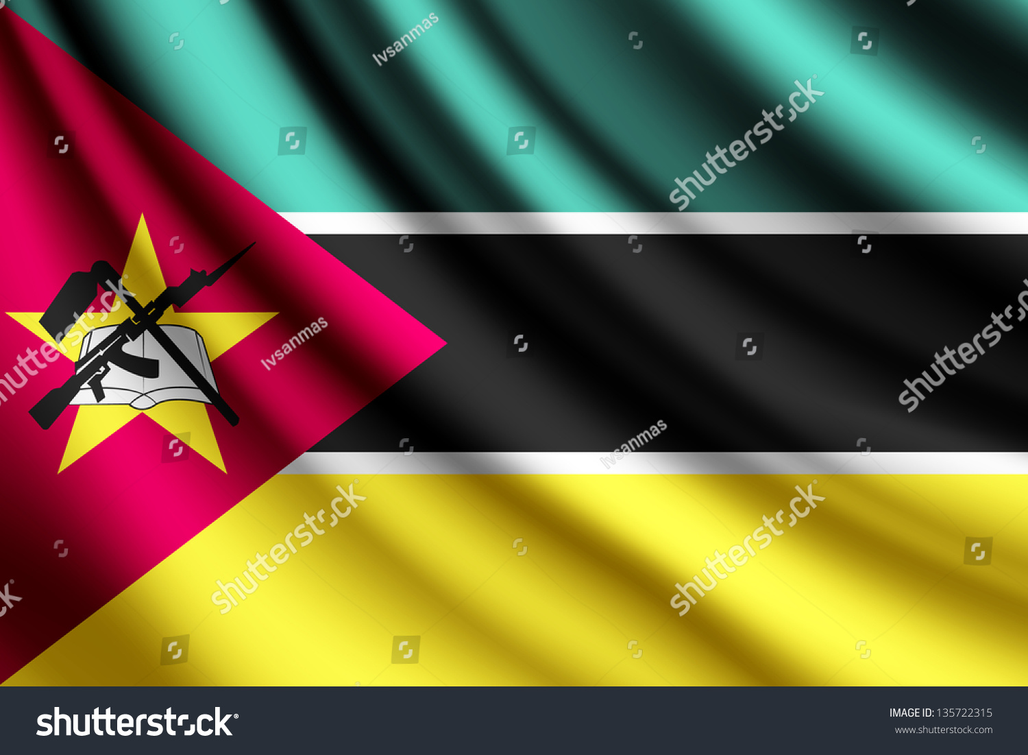 Waving Flag Of Mozambique Stock Photo 135722315 : Shutterstock