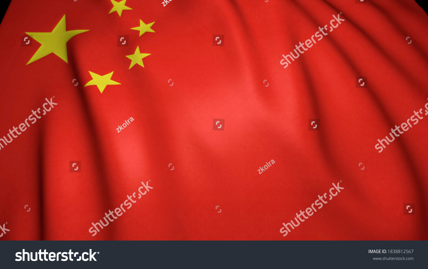 Waving Realistic China Flag Background 3d Stock Illustration 1838812567 Waving Realistic China Flag Background 3d Stock Illustration 1838812567