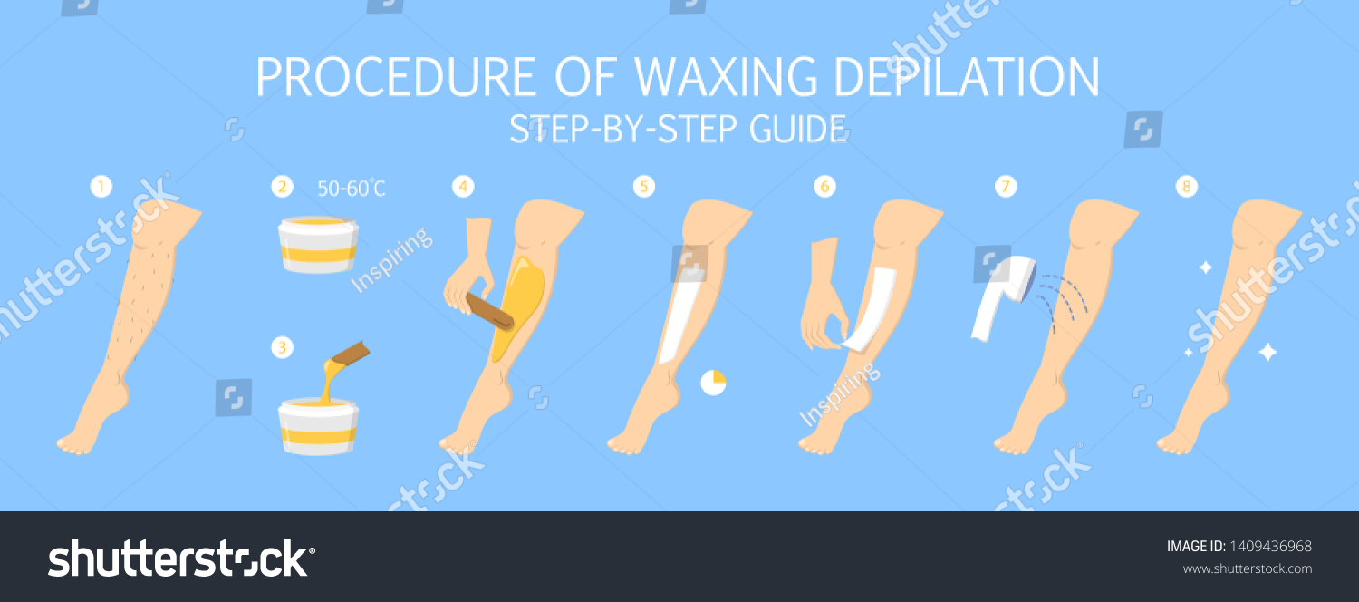 Waxing Leg Instruction Hair Removal Wax Stock Illustration 1409436968