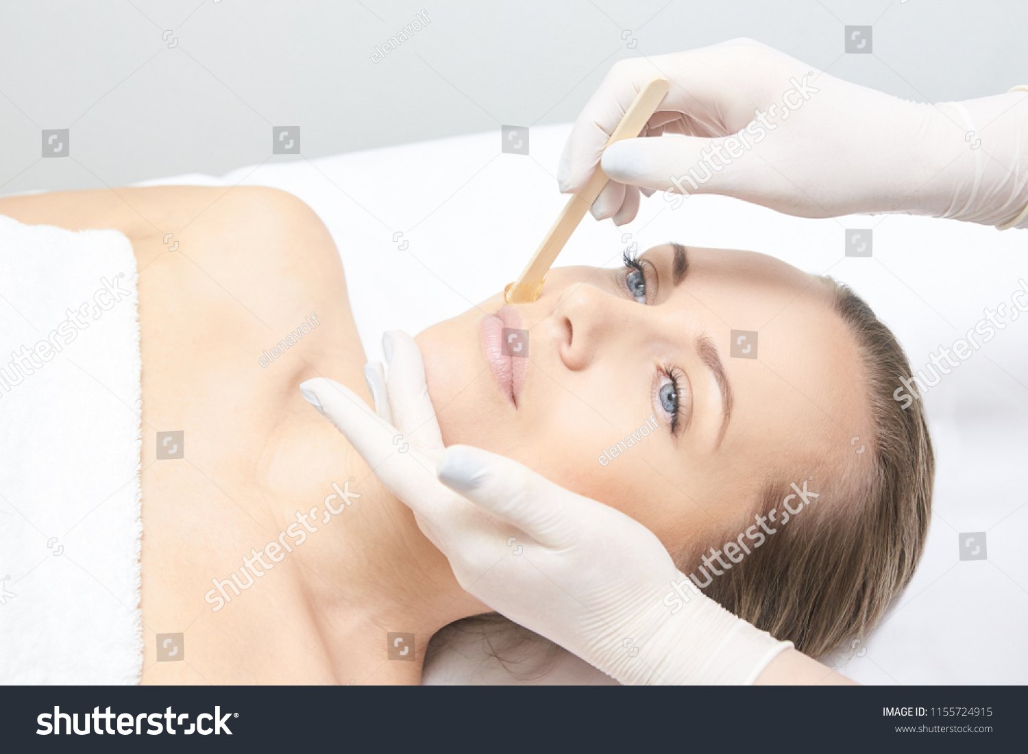 Waxing Woman Leg Sugar Hair Removal Stock Photo Edit Now 1155724915