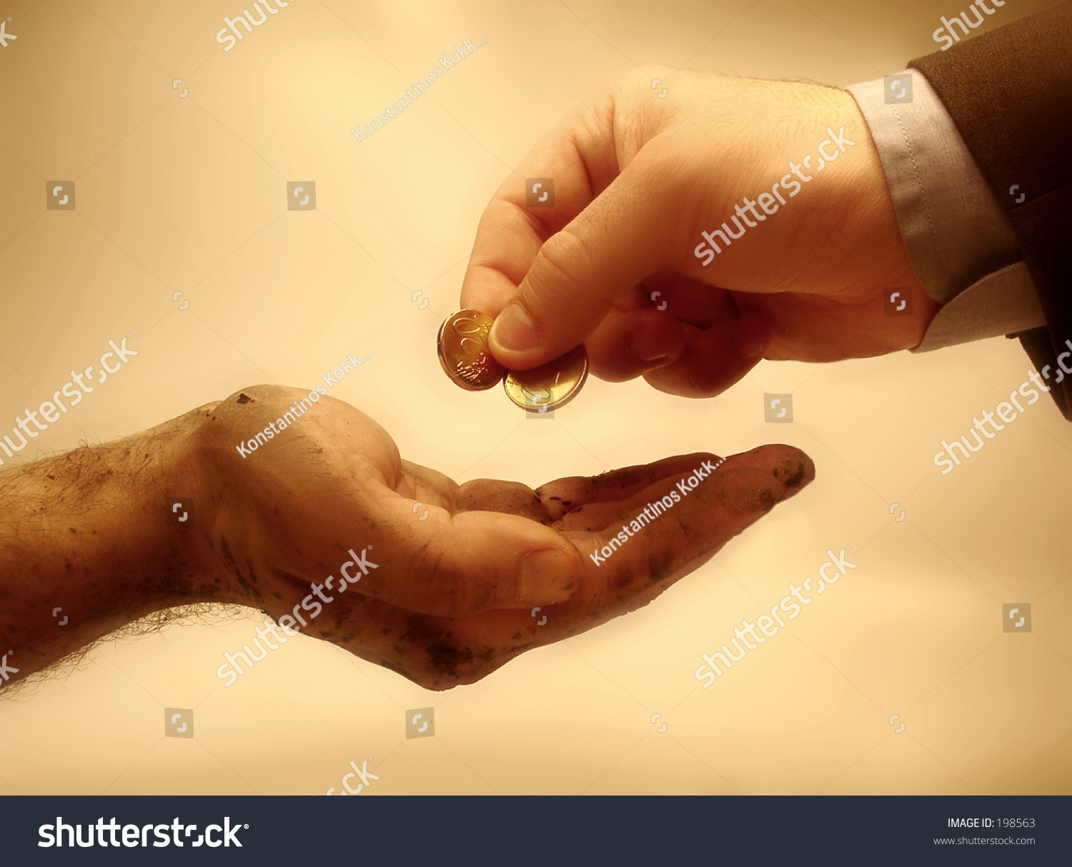 stock photo wealthy person giving money to a poor one hands 198563