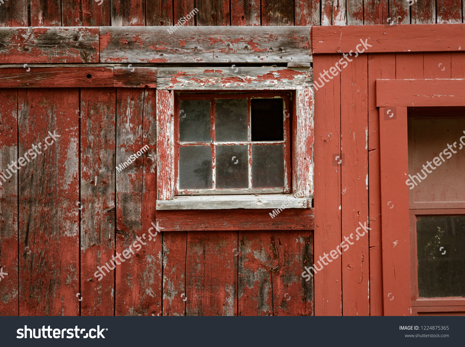 Weathered Red Paint Broken Windows Common Stock Photo Edit Now