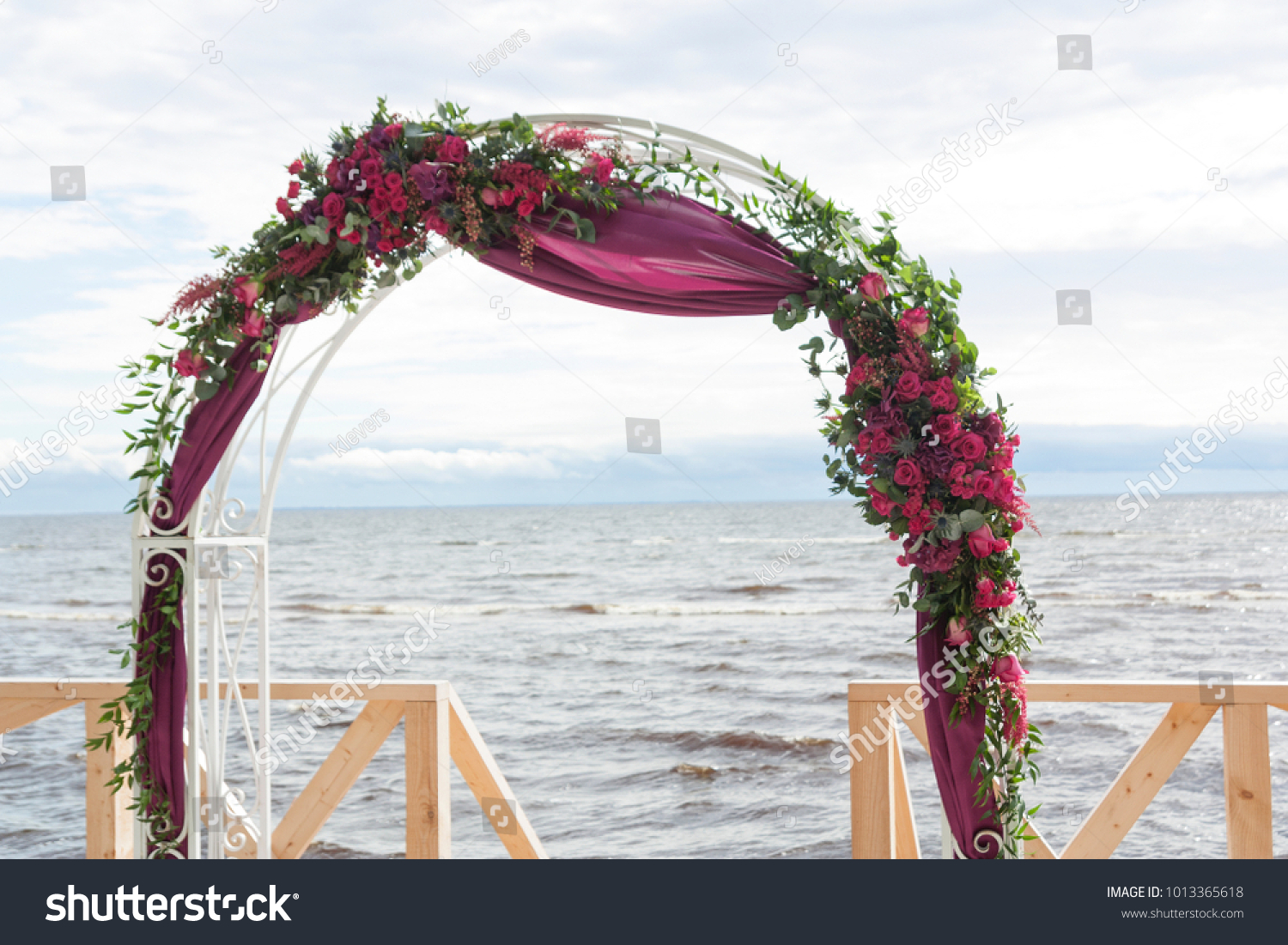 Wedding Arch Decorated Flowers Fabric Stock Photo Edit Now