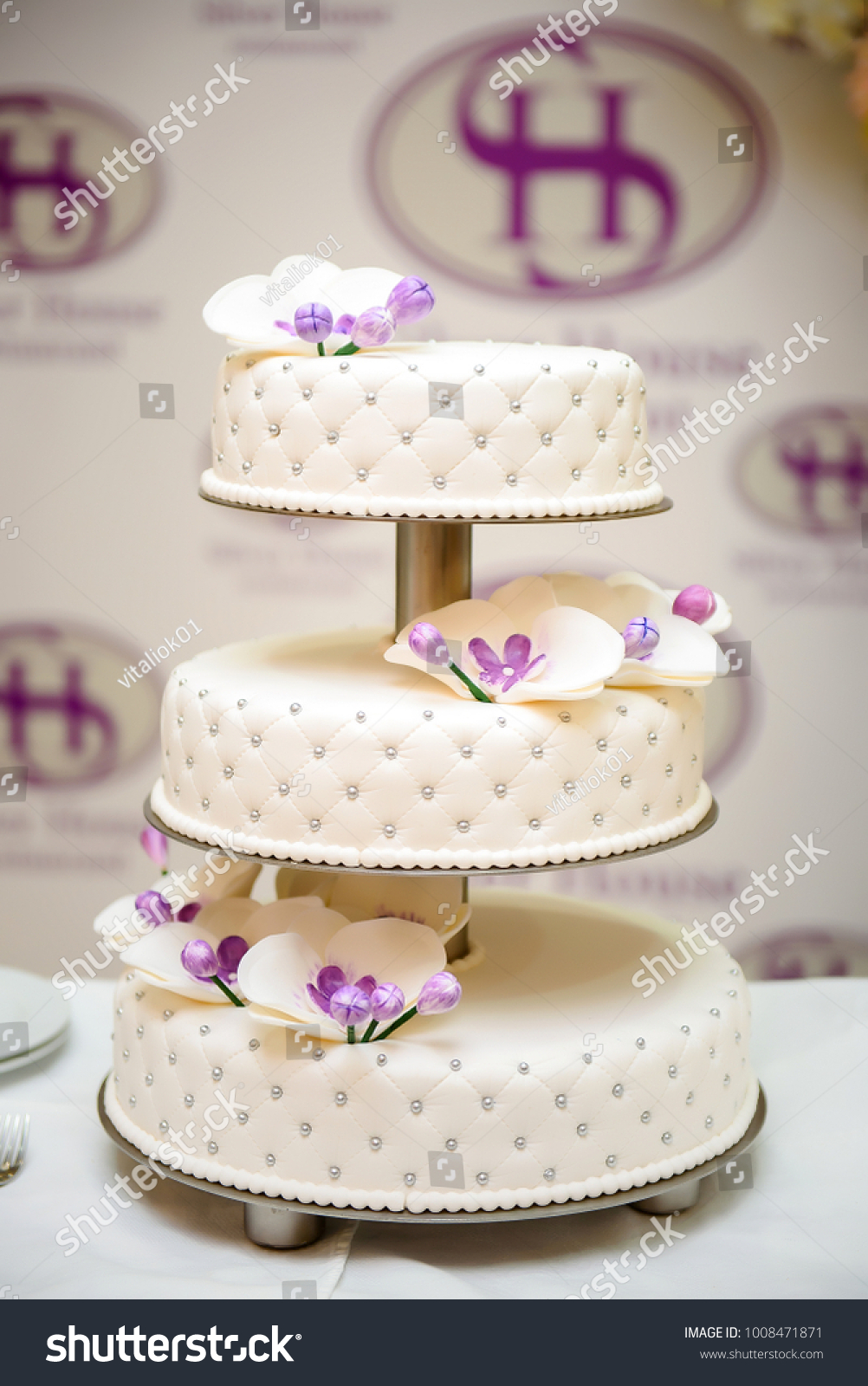 Wedding Cake Orchid Decorations Stock Image Download Now