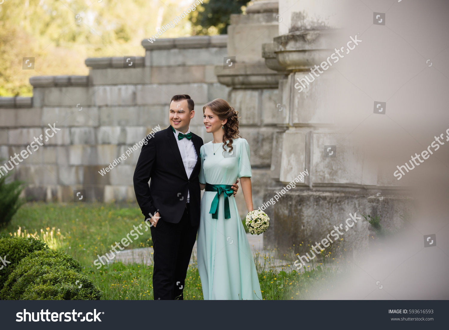 couple bride and groom dress