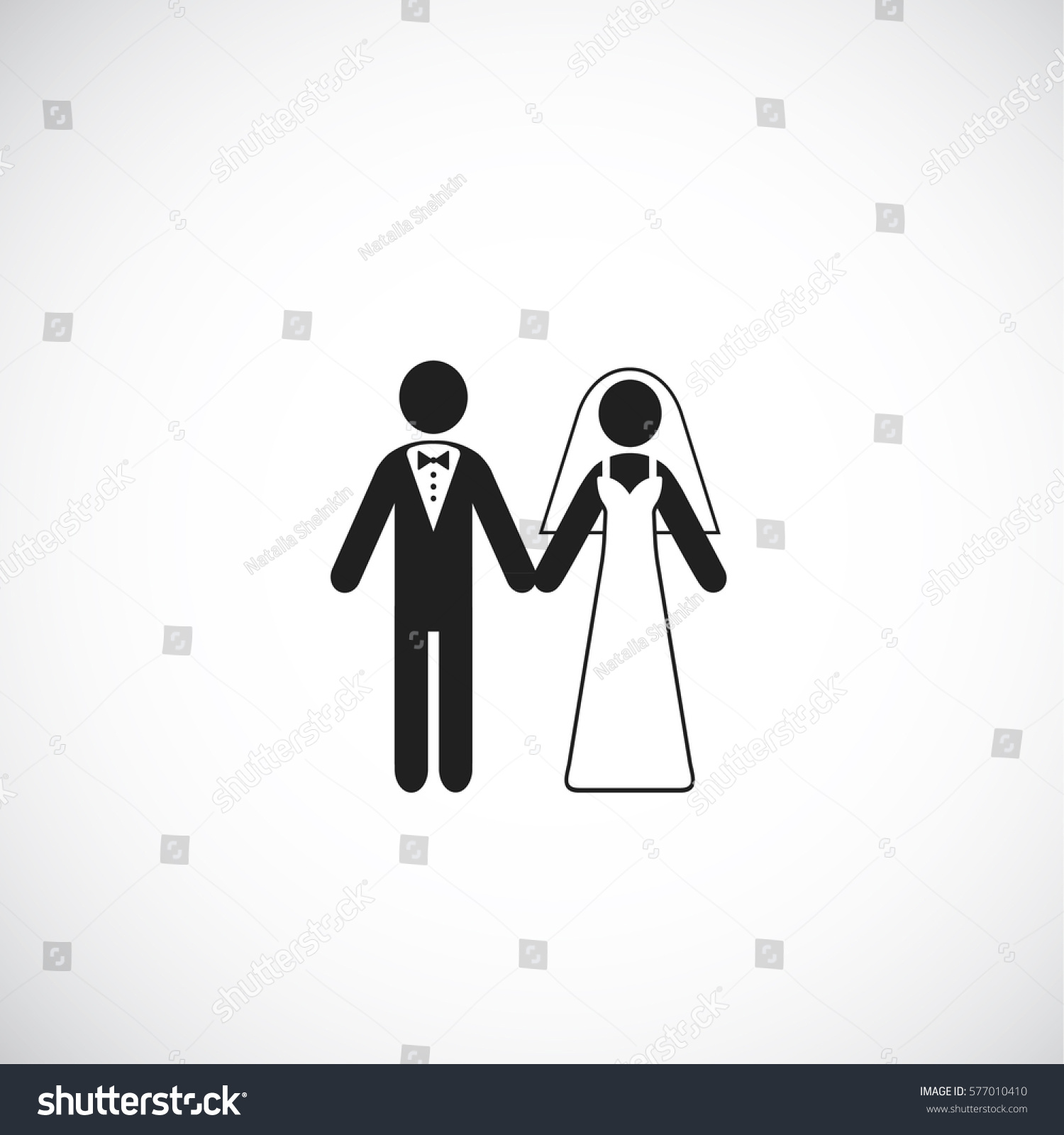 Wedding Couple Man Woman Icons Marriage Stock Illustration 577010410 ...