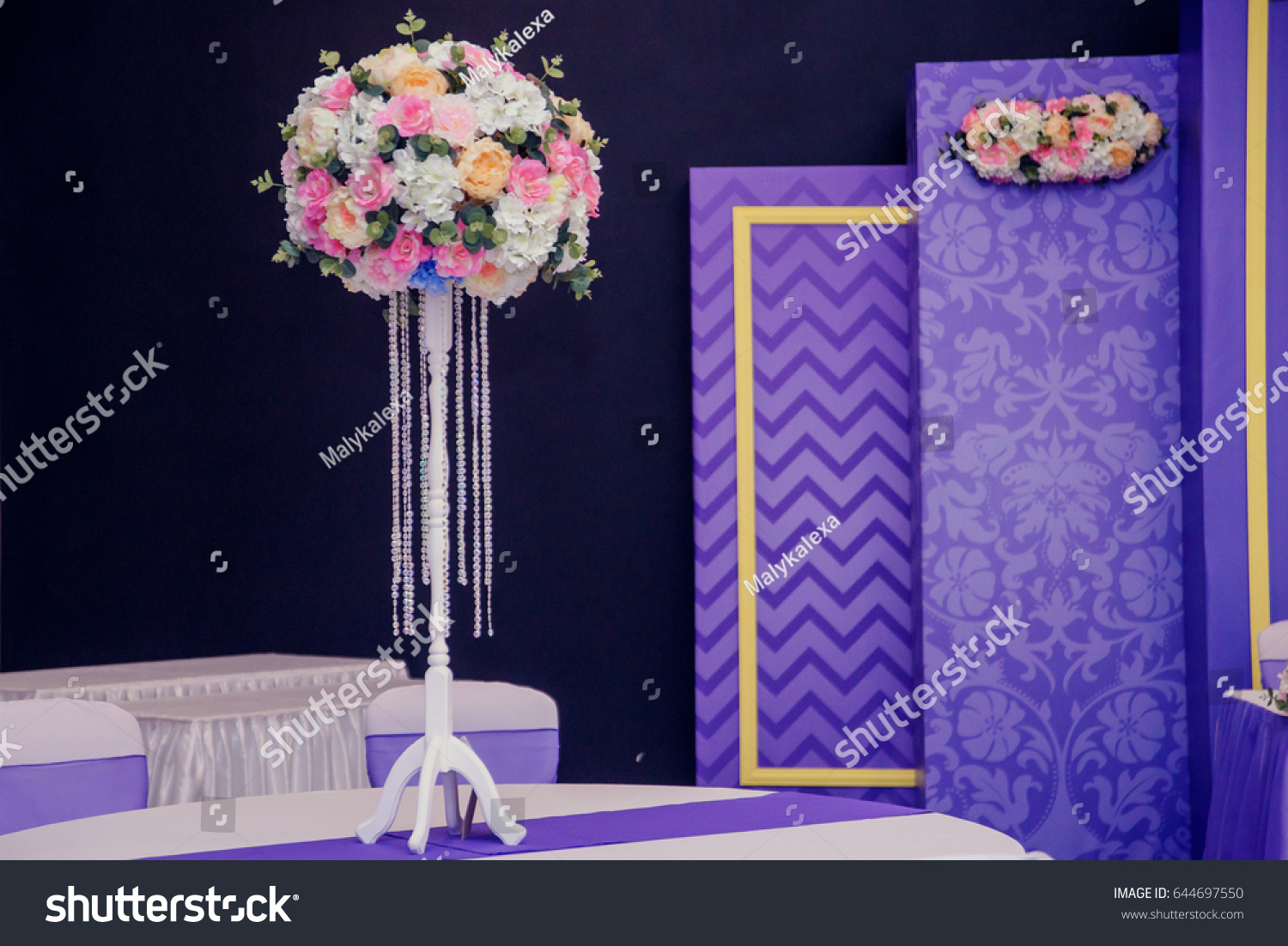 Wedding Decor Banquet Halls Purple Color Stock Photo Edit Now