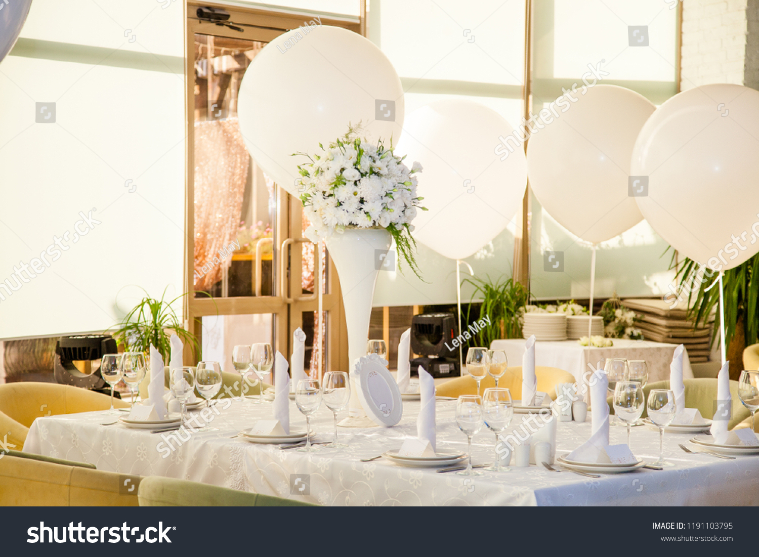 Wedding Decor Wedding Tables Restaurant White Stock Photo Edit