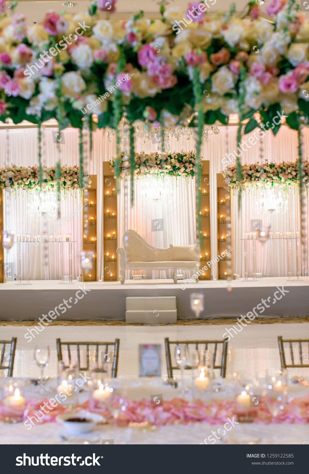 Wedding Decoration Element Lights Entrance Gate Stock Image