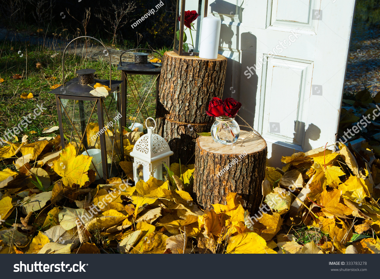 Wedding Decorations Autumn Forest Beautiful Wedding Stock Photo Edit Now