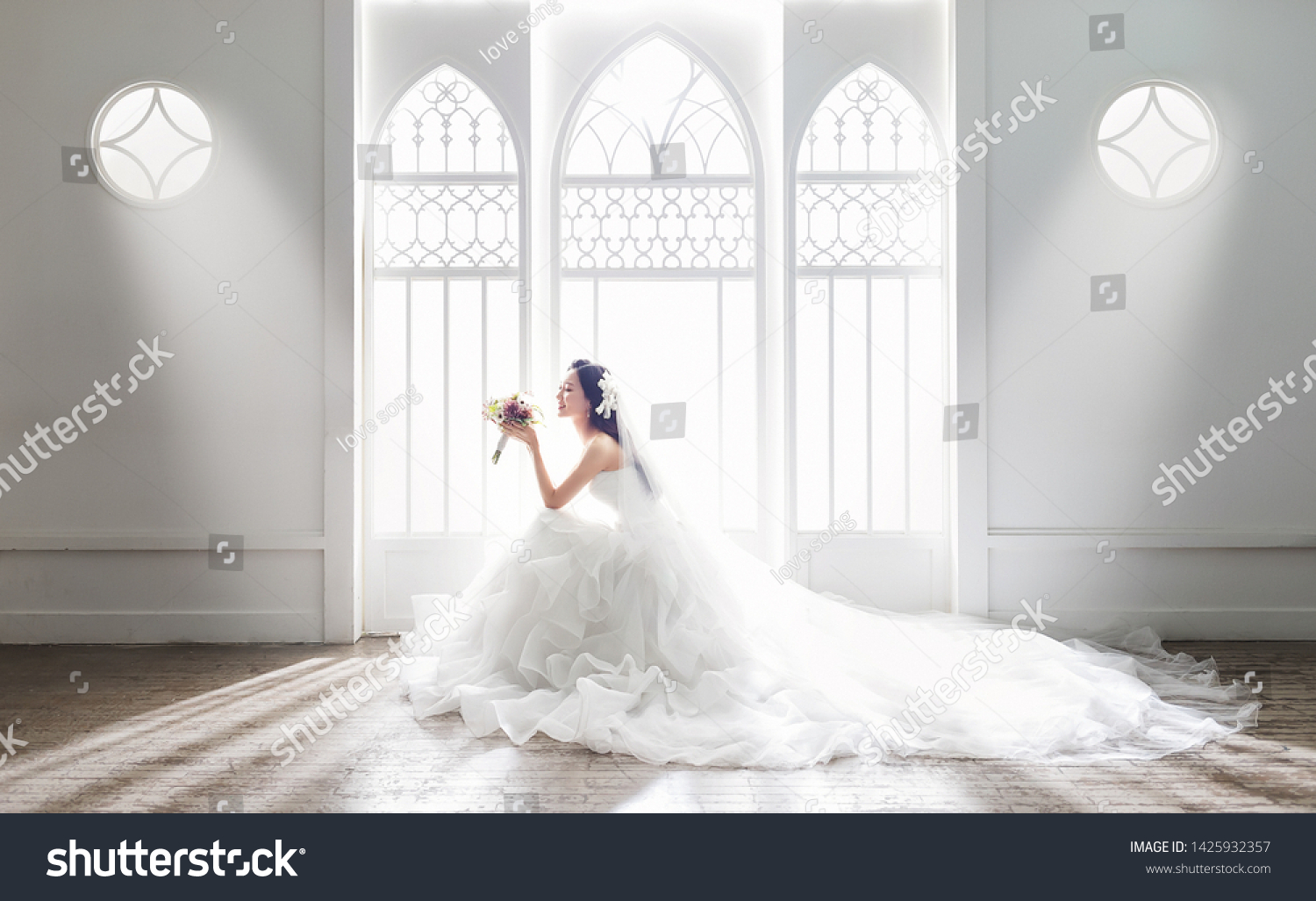 Wedding Dress Wedding Bride Korea Studio Stock Photo Edit Now