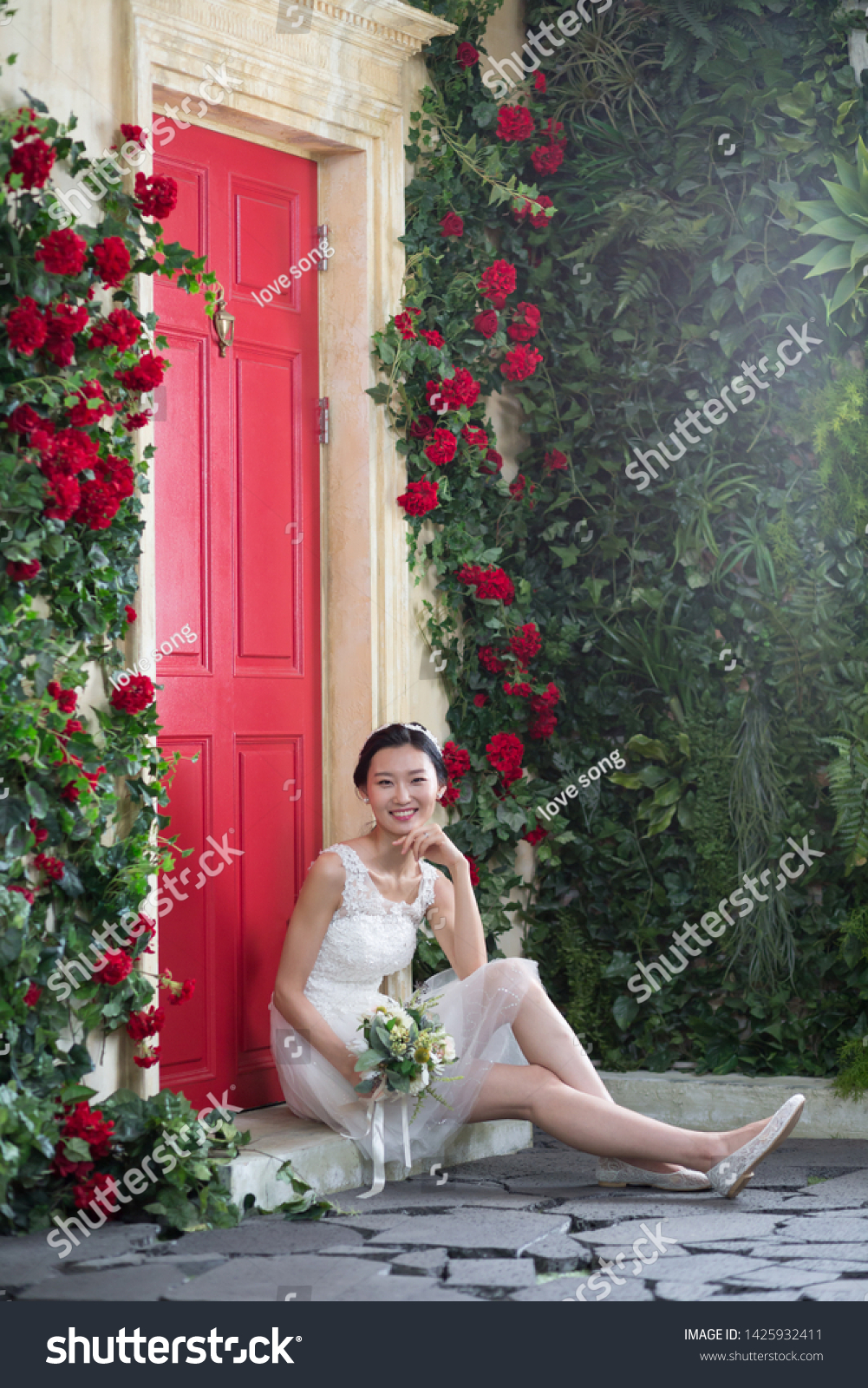 Wedding Dress Wedding Bride Korea Studio Stock Photo Edit Now