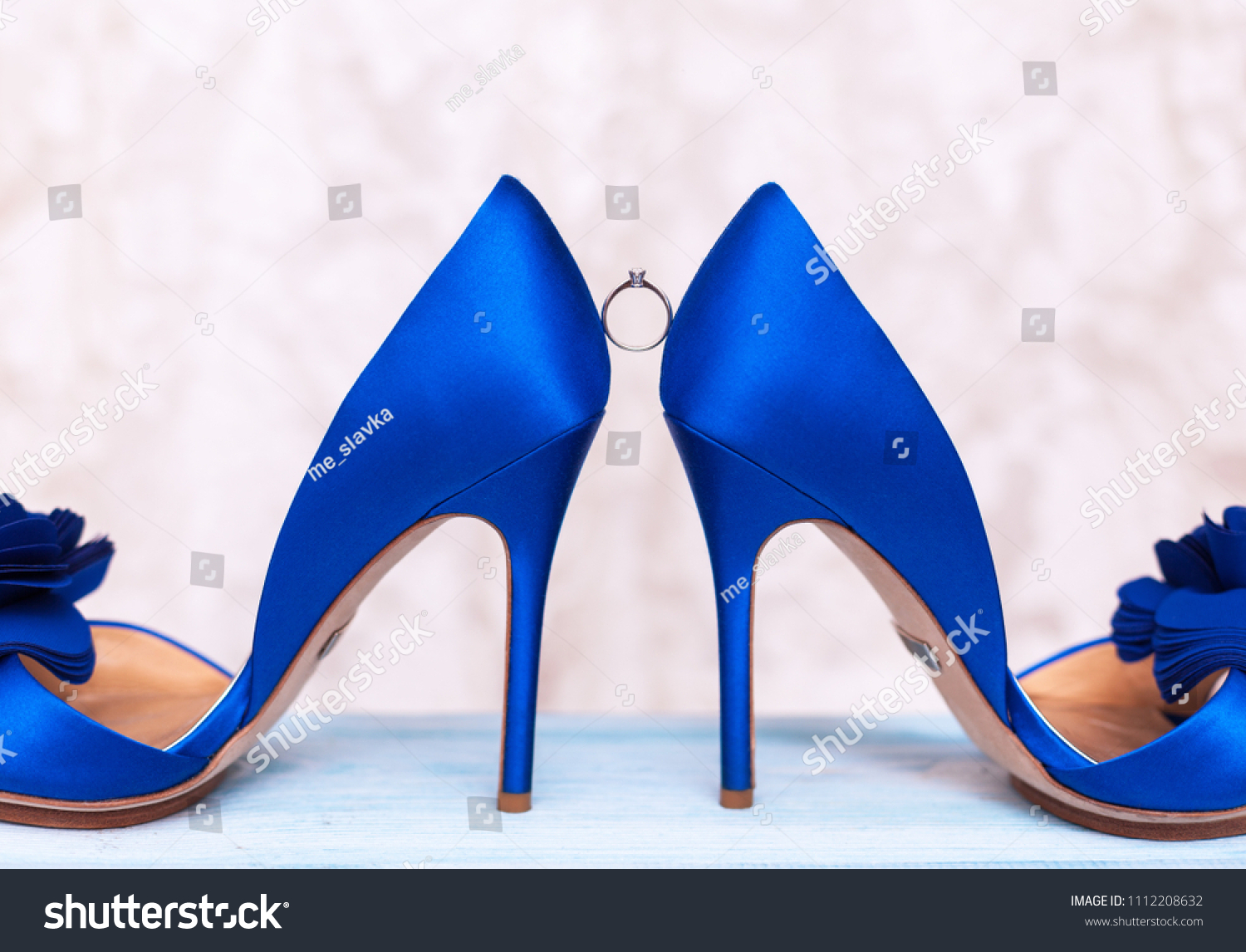 cobalt blue satin shoes