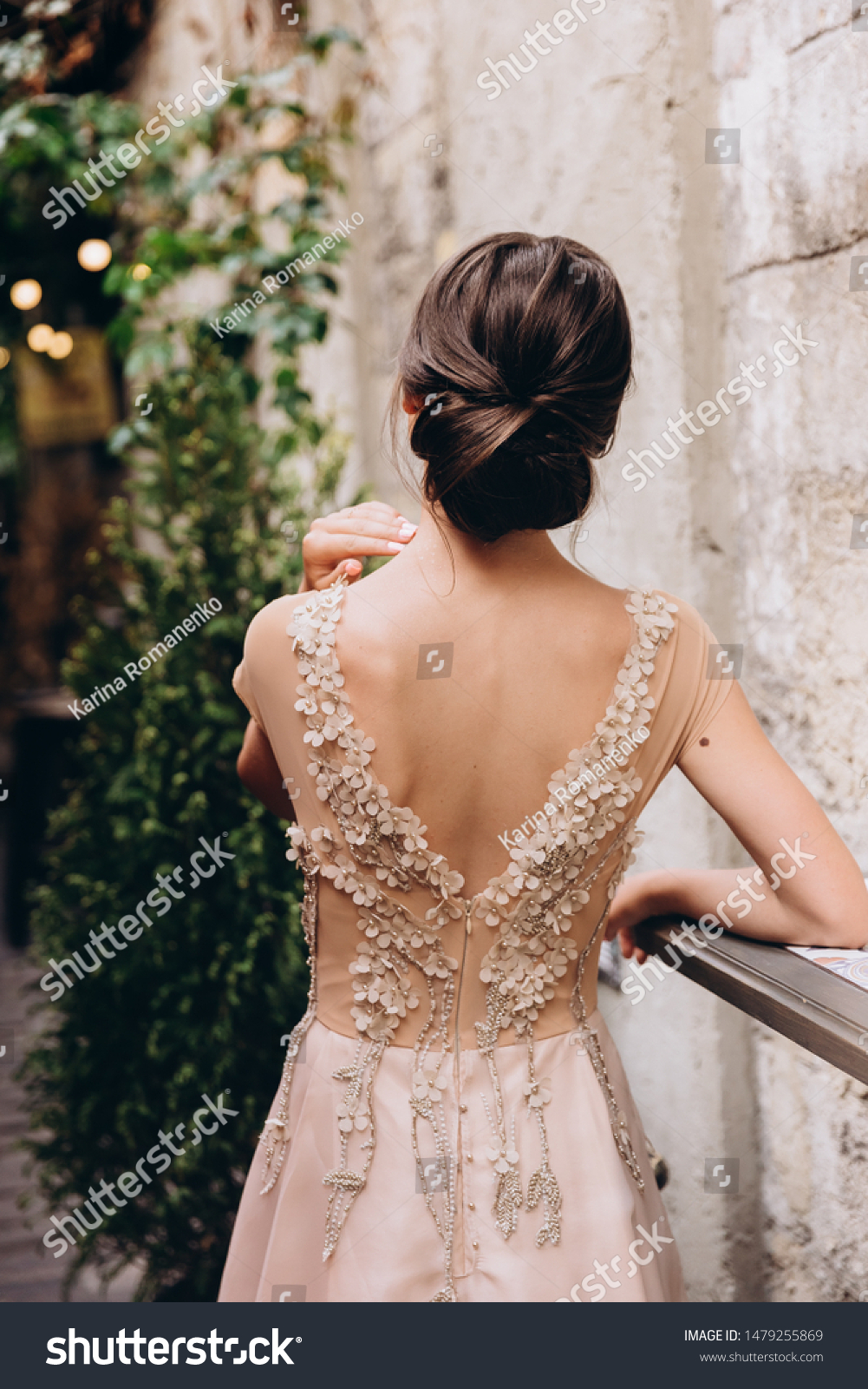 Wedding Hairstyle Beautiful Hairstyle Bun Girl Stock Photo Edit Now 1479255869