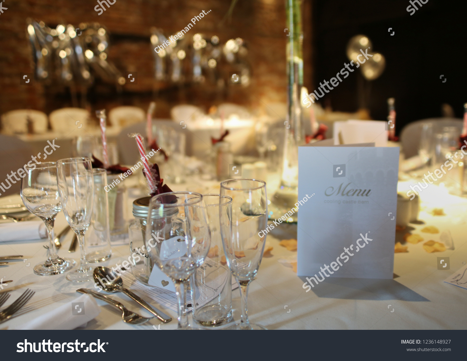 Wedding Reception Table Menu Wedding Breakfast Royalty Free