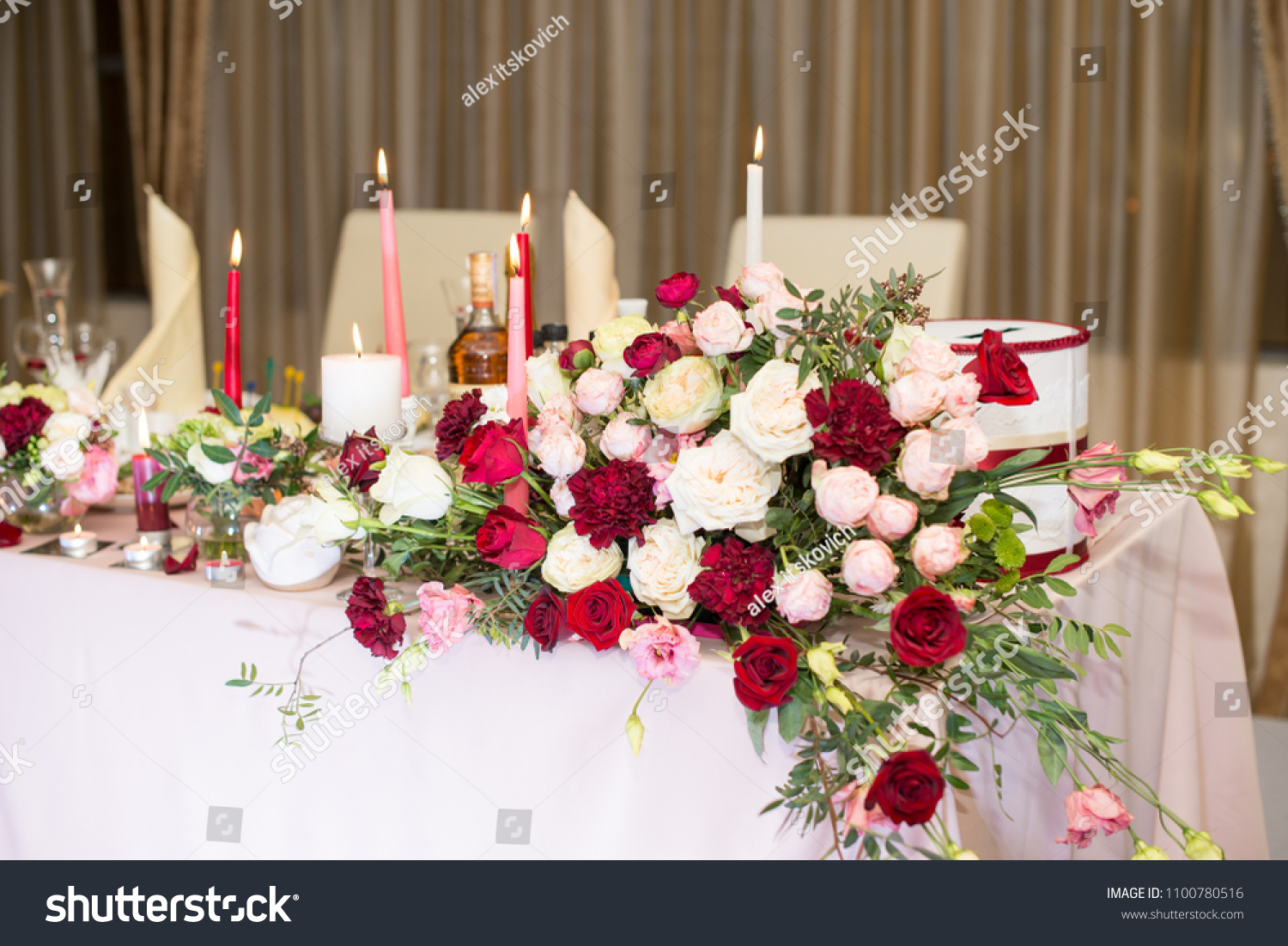 wedding table arrangements with candles