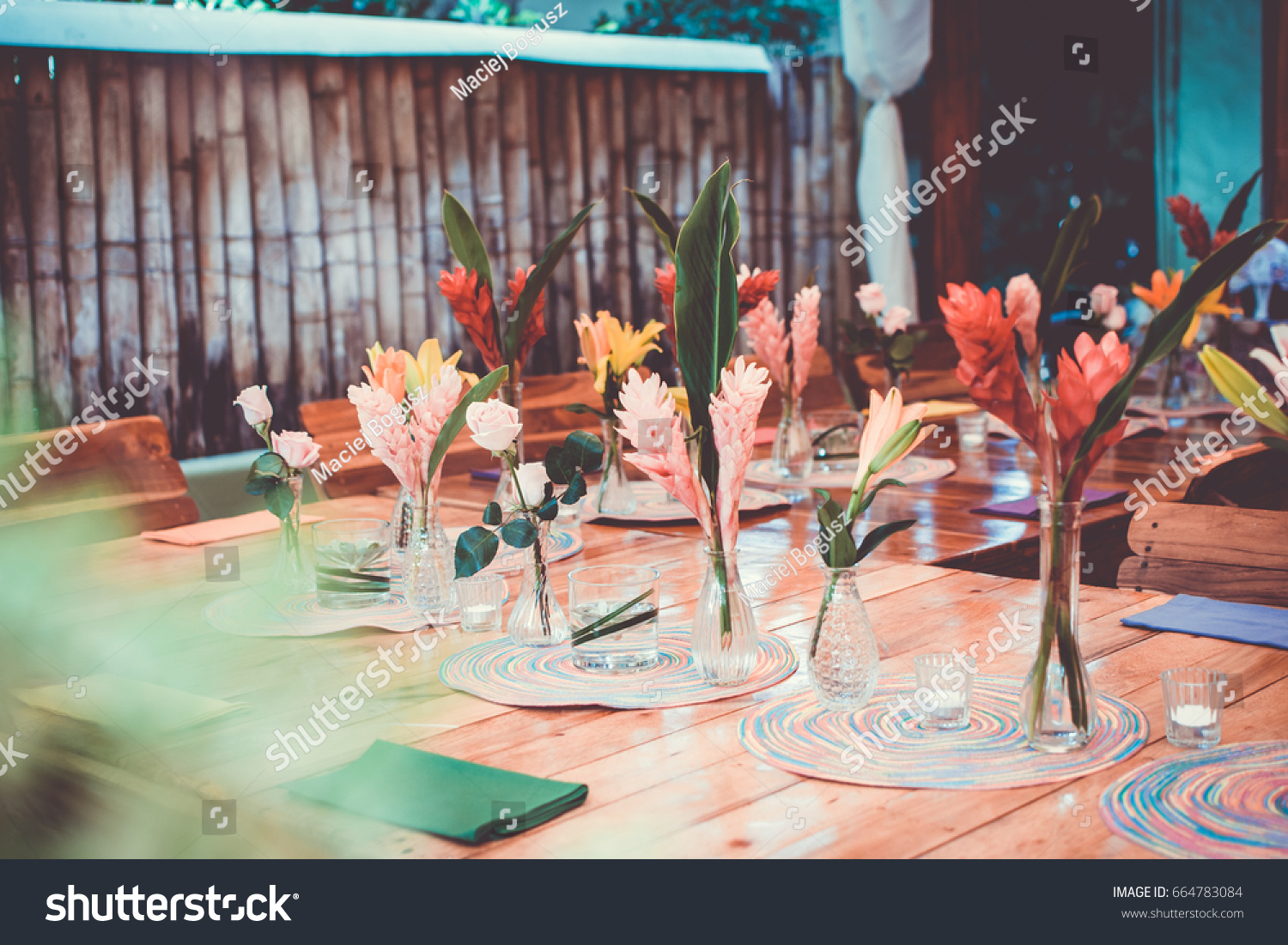 Wedding Table Setup Stock Photo 664783084 Shutterstock
