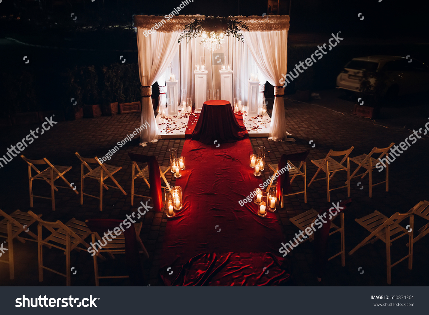 Wedding Venue Aisle Candles Glass Lanterns Stock Image Download Now