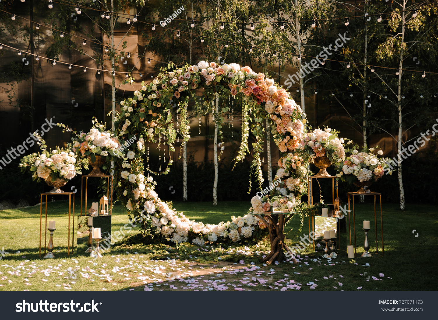 Wedding Wedding Ceremony Arch Arch Decorated Stock Photo 727071193 ...