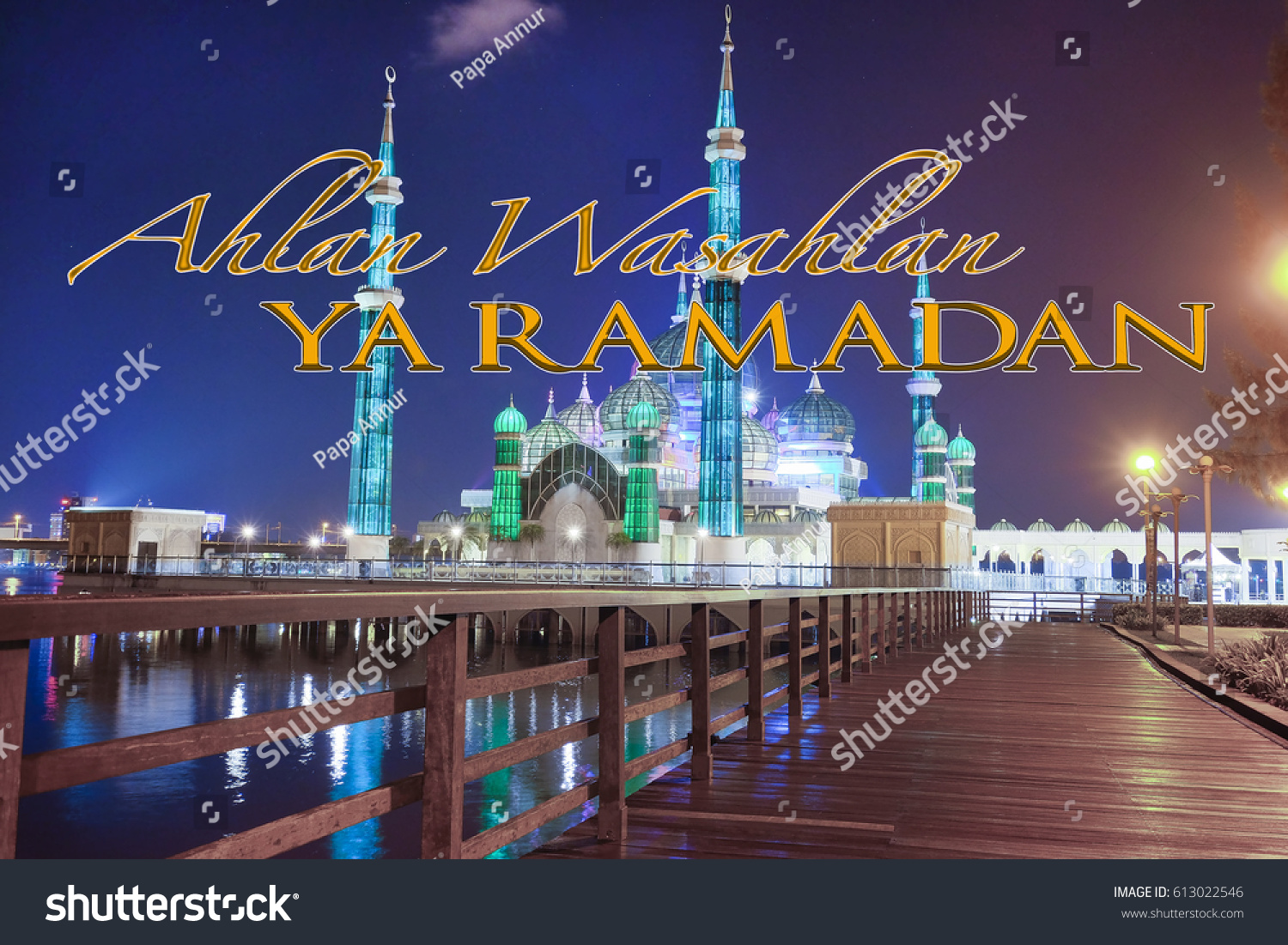 Welcome Ramadan Concepts Beautiful Mosque Background Stock Photo 