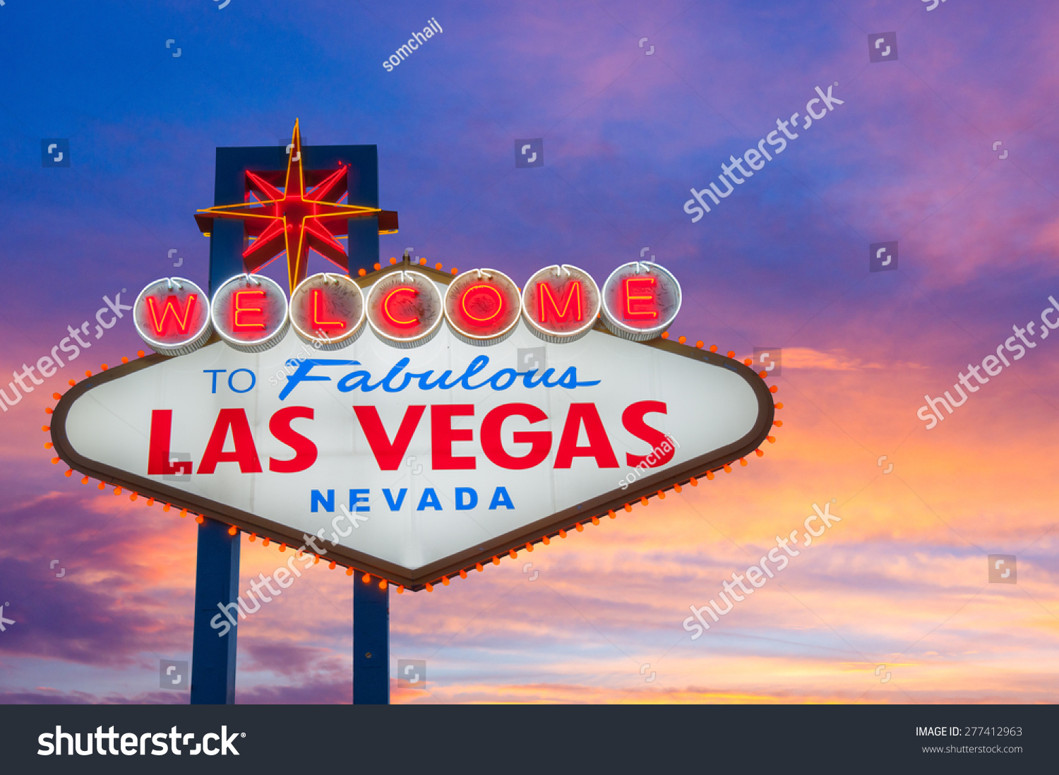 Welcome Fabulous Las Vegas Sign Sunset Stock Photo 277412963 | Shutterstock